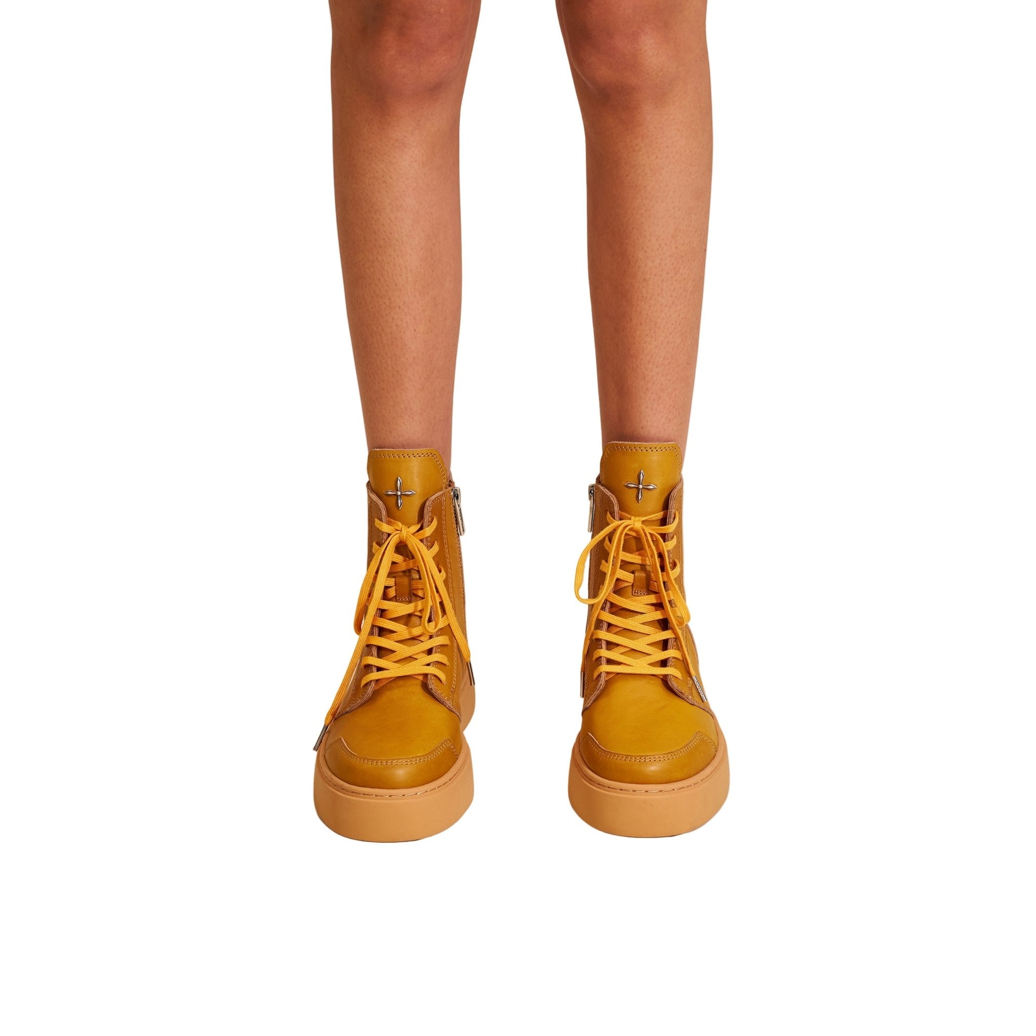 SMFK Compass Rush Leather Sneaker In Grassland Khaki | MADAX