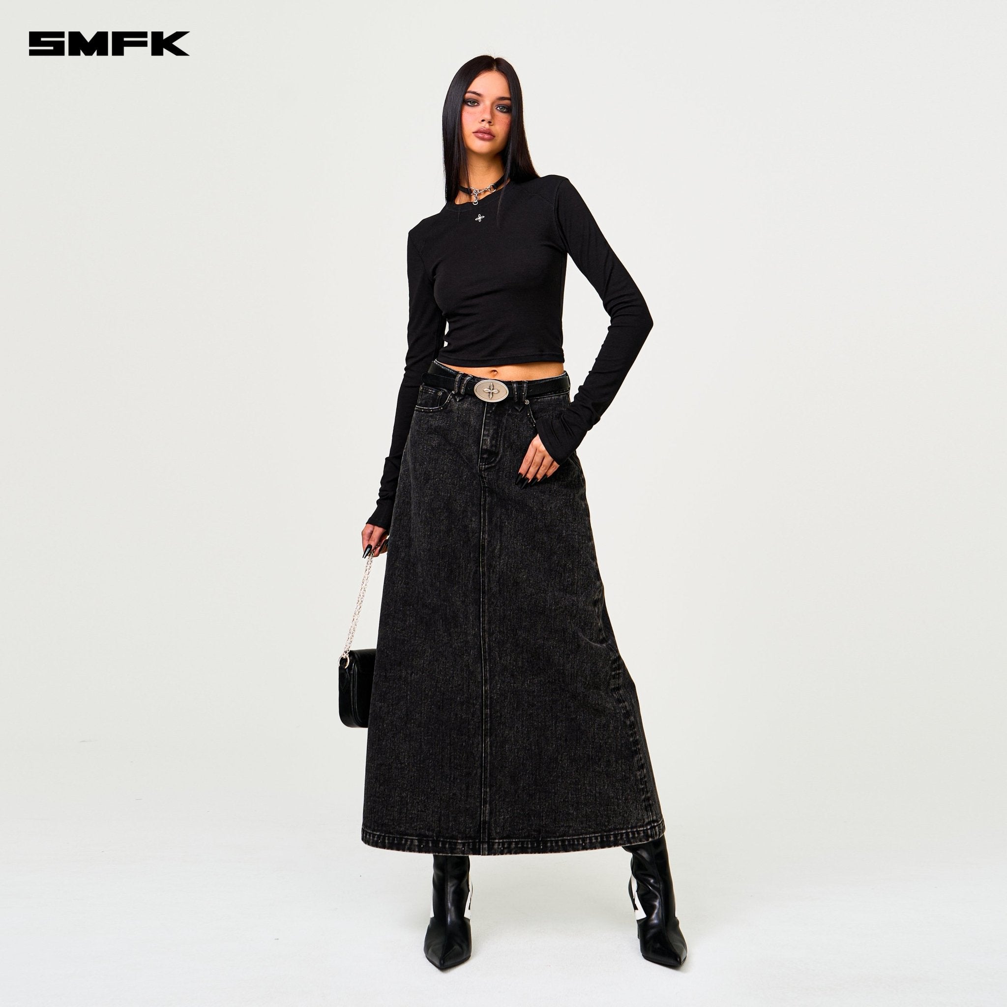 SMFK Compass Rush Slim - Fit Long Sleeves Top In Black | MADAX