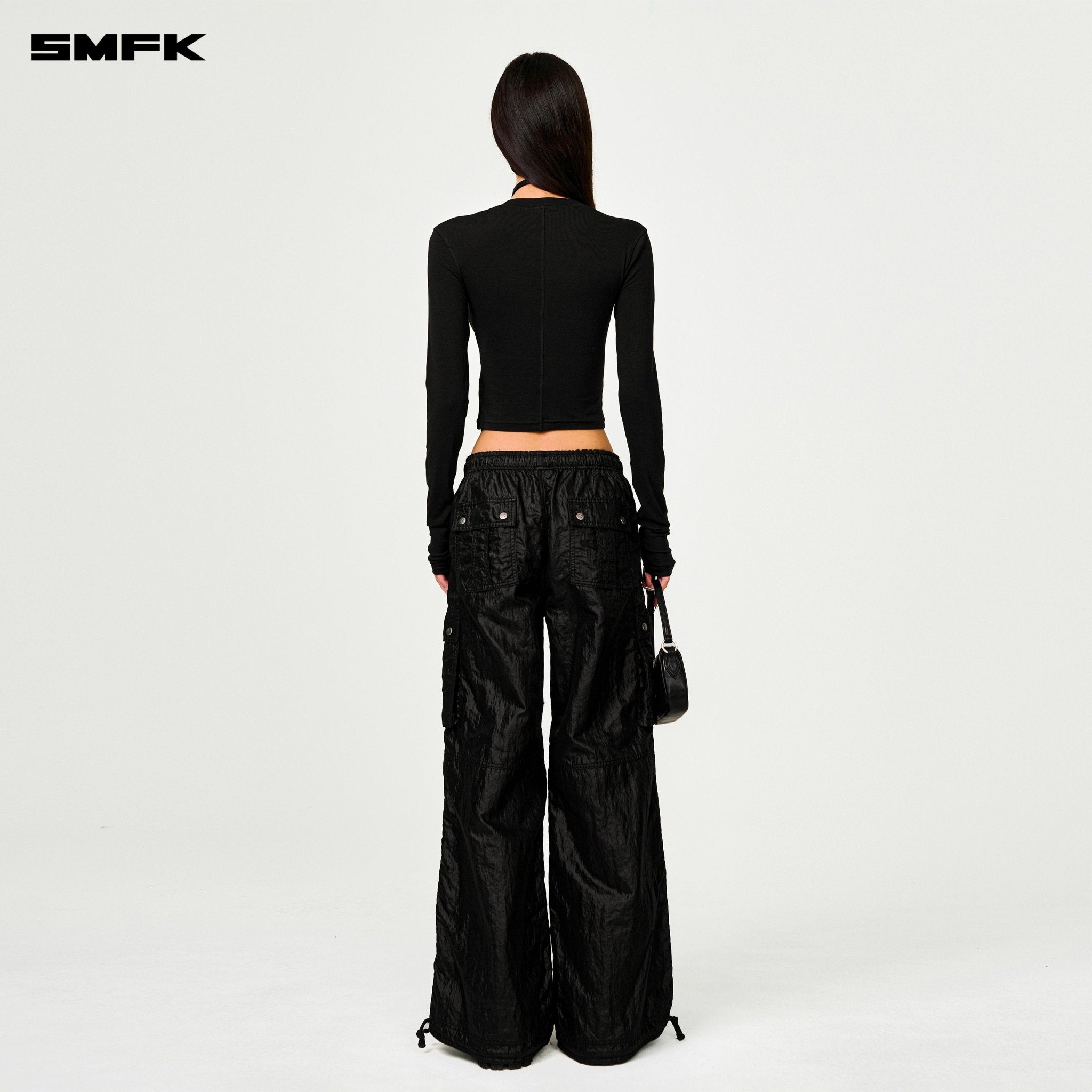 SMFK Compass Rush Slim - Fit Long Sleeves Top In Black | MADAX