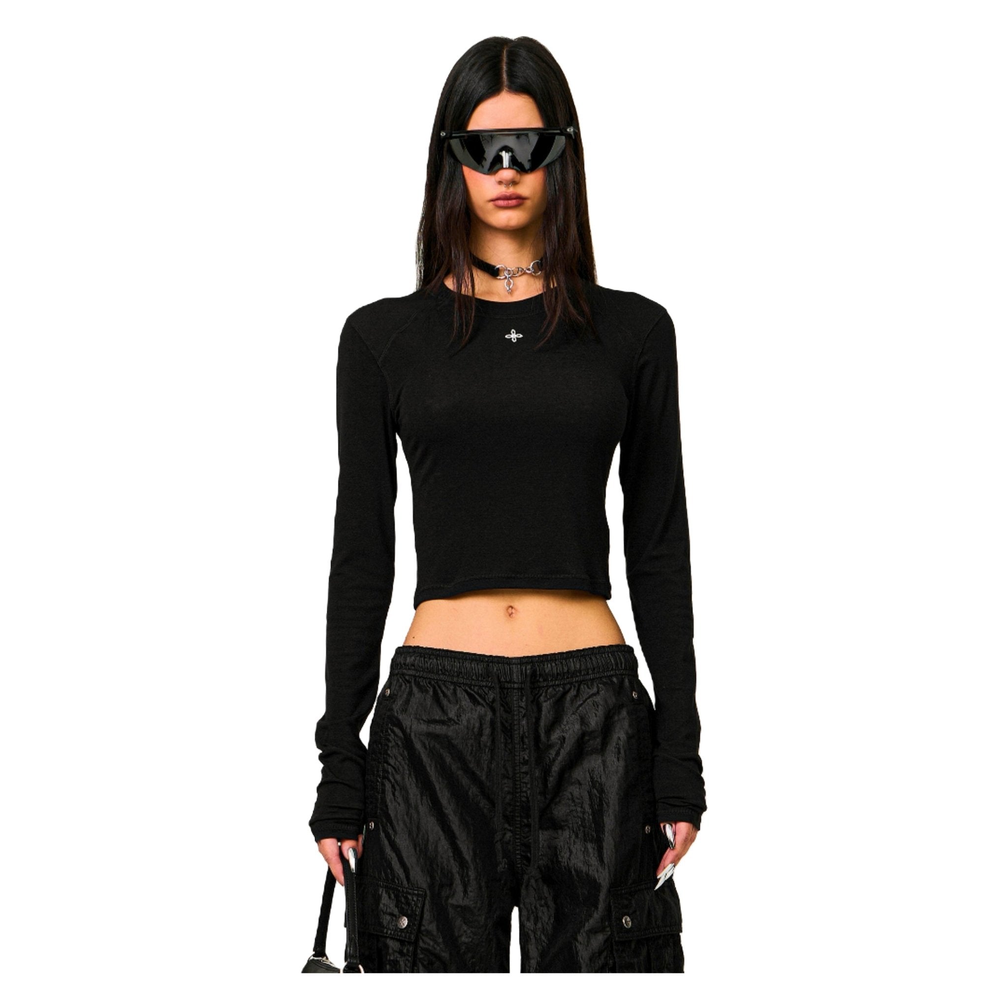 SMFK Compass Rush Slim - Fit Long Sleeves Top In Black | MADAX