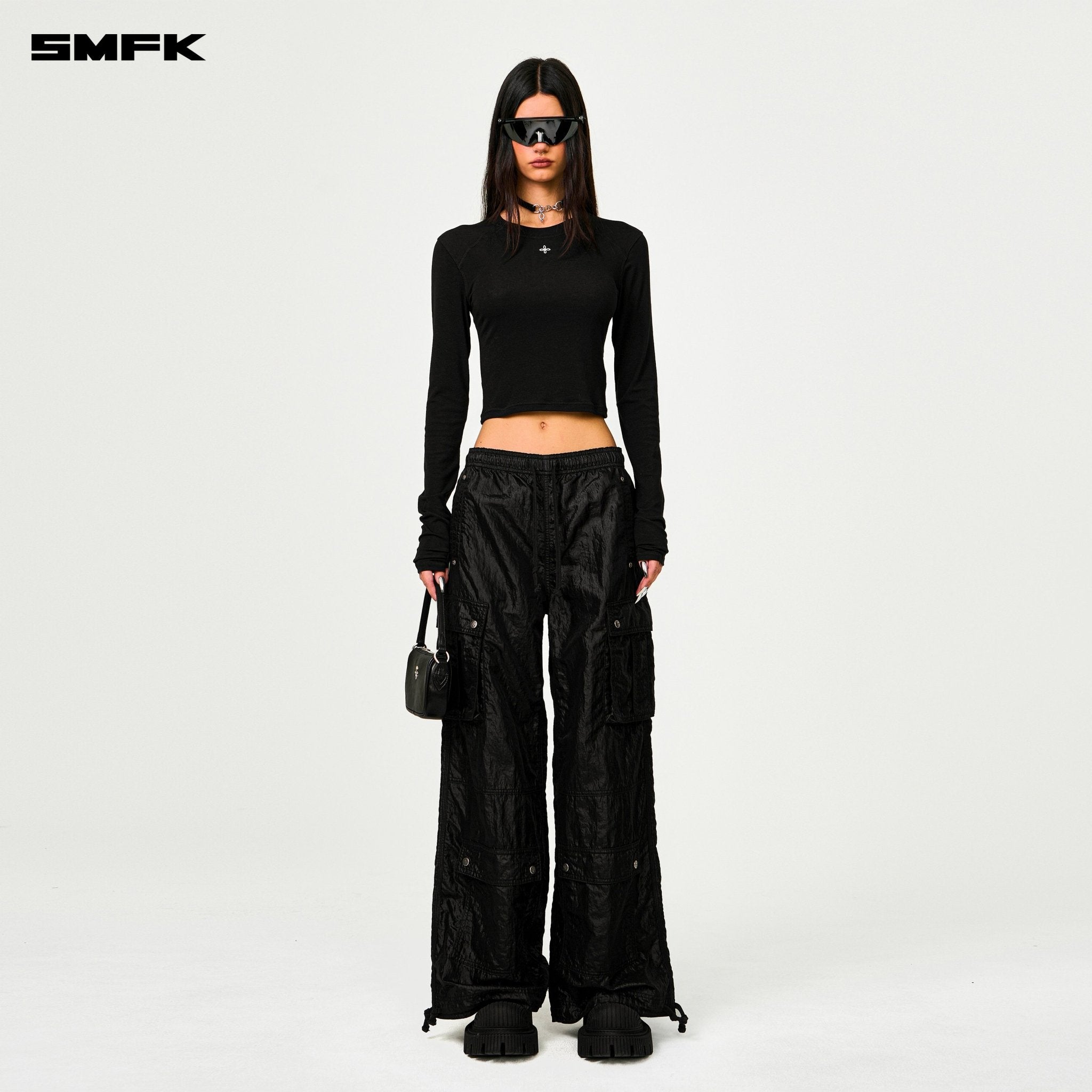 SMFK Compass Rush Slim - Fit Long Sleeves Top In Black | MADAX