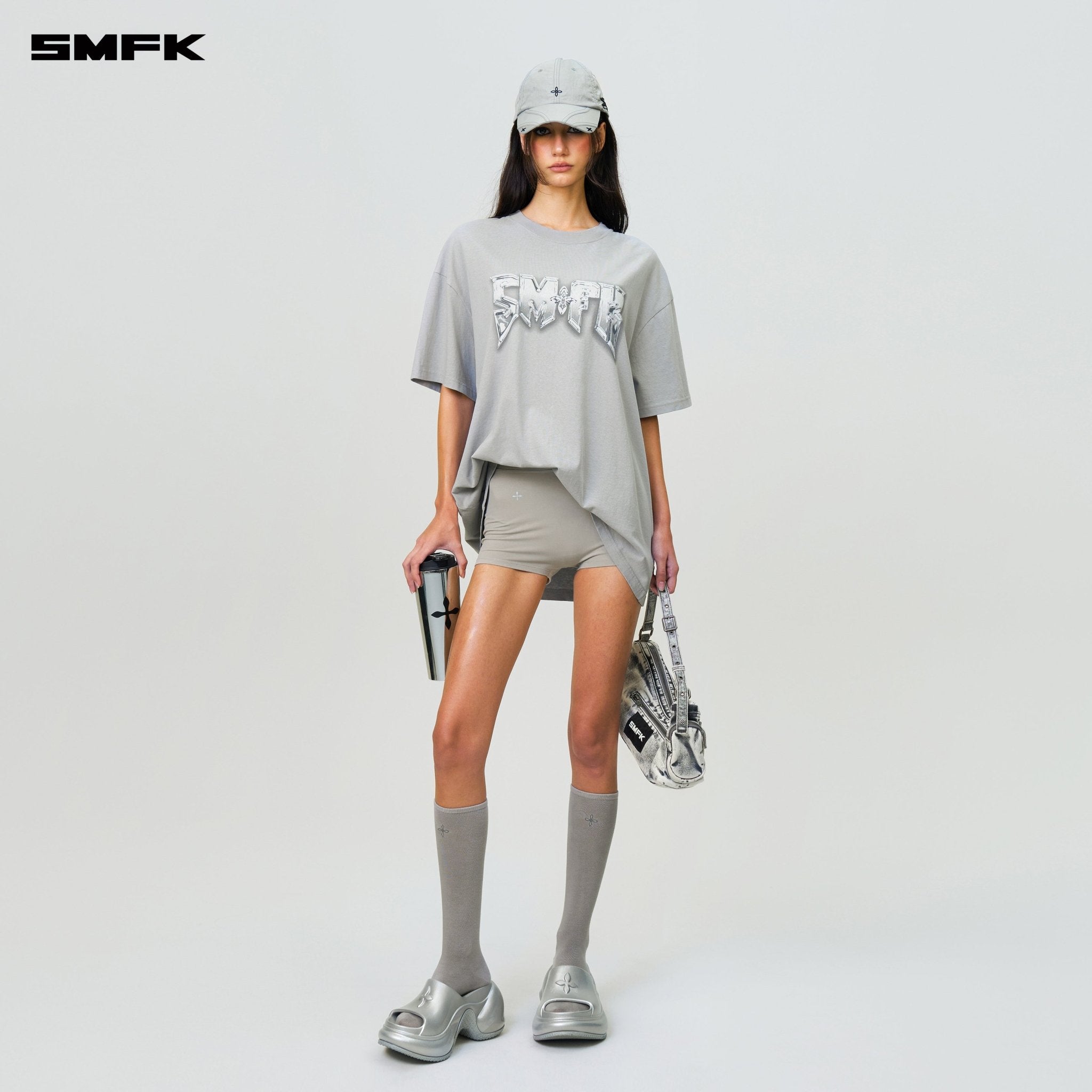 SMFK Compass SMFK Metal Rock Loose Tee Gray | MADAX