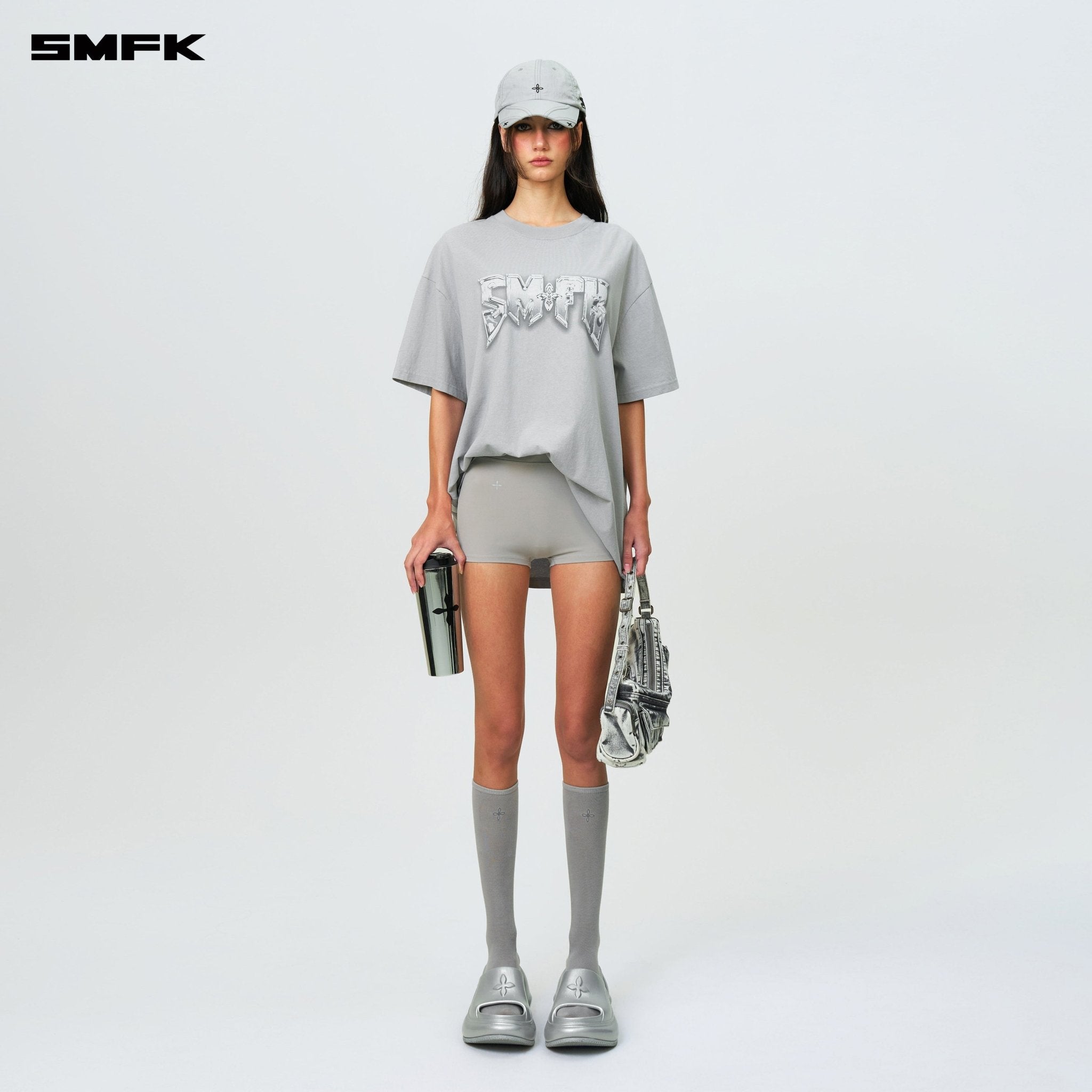 SMFK Compass SMFK Metal Rock Loose Tee Gray | MADAX