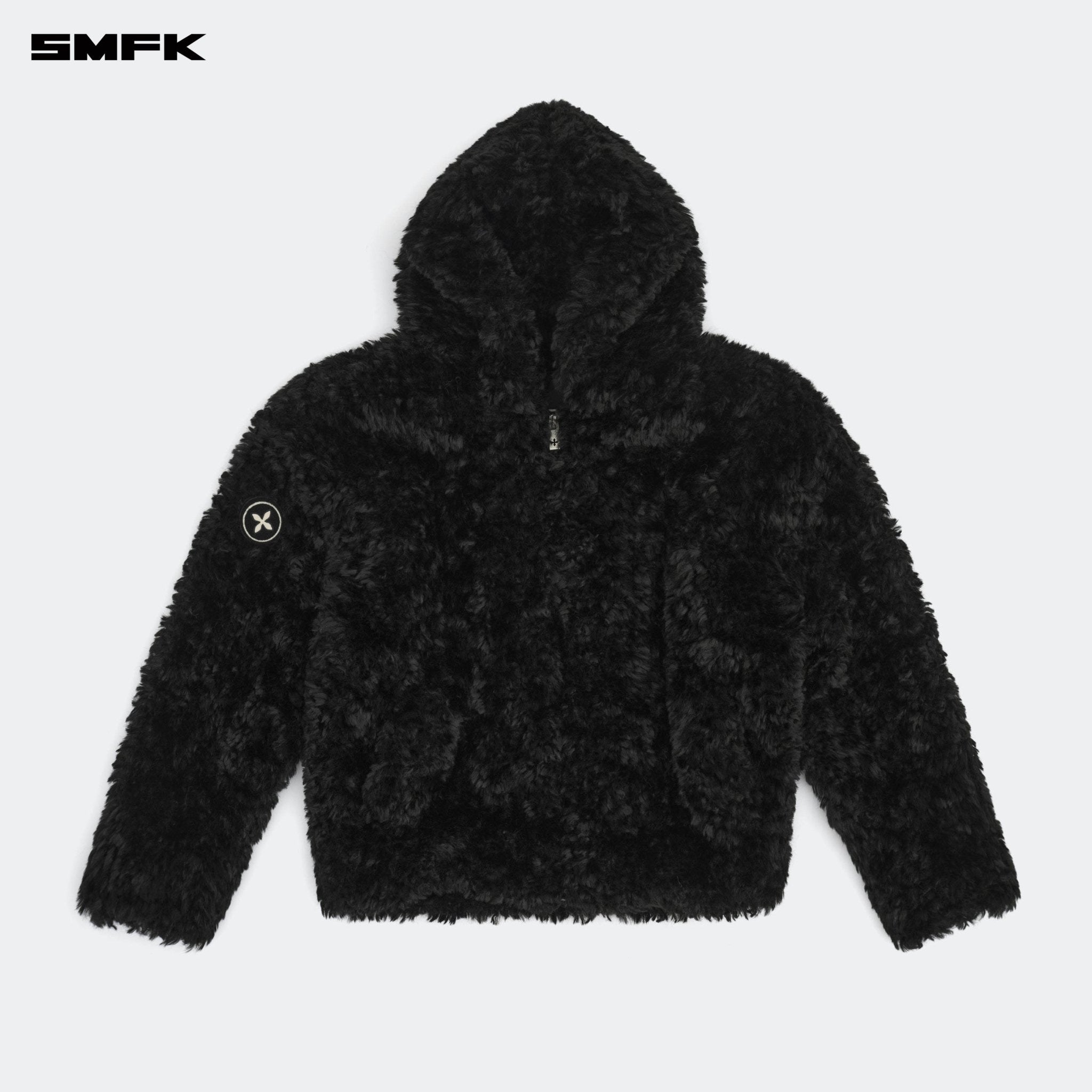 SMFK Compass Snowman Classic Faux Fur Jacket Black | MADAX