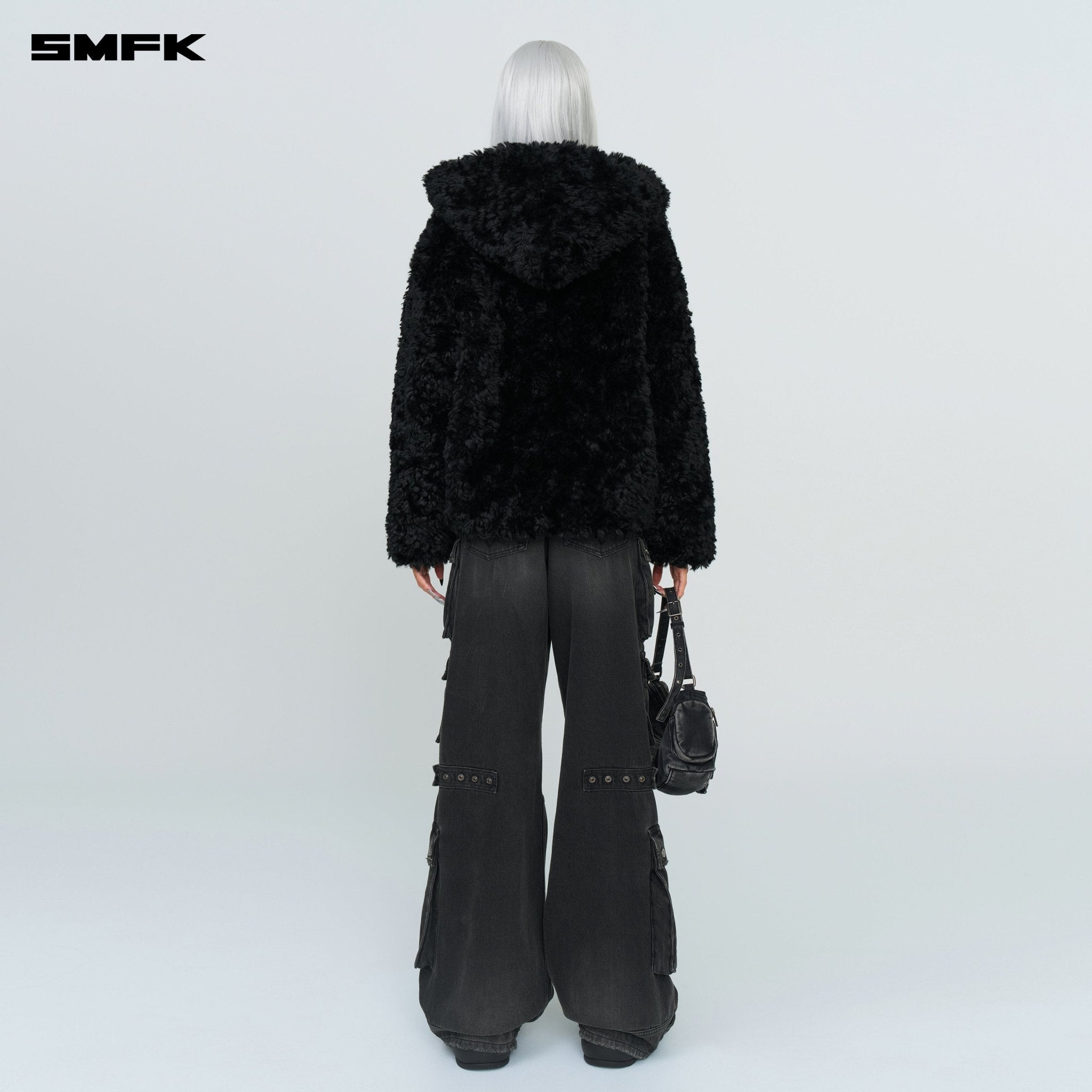 SMFK Compass Snowman Classic Faux Fur Jacket Black | MADAX