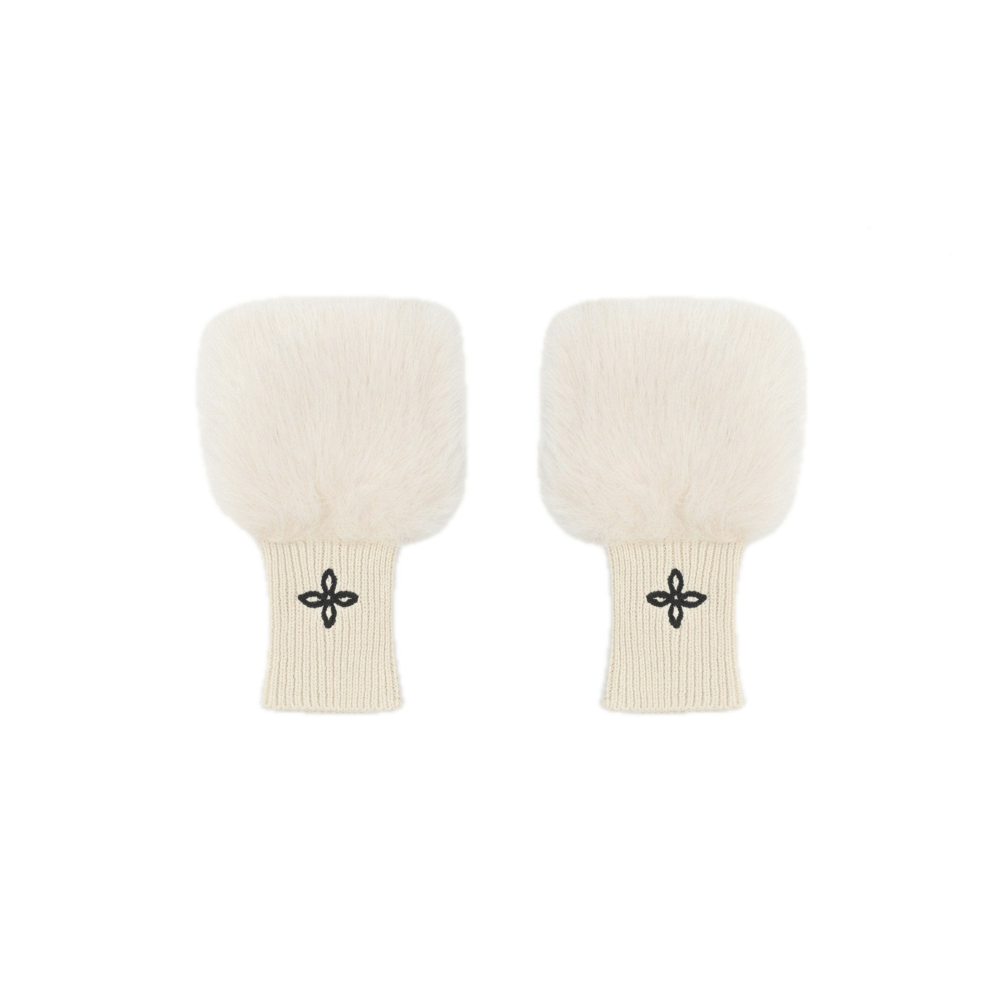 SMFK Compass Snowman Furry Gloves In Cream | MADAX