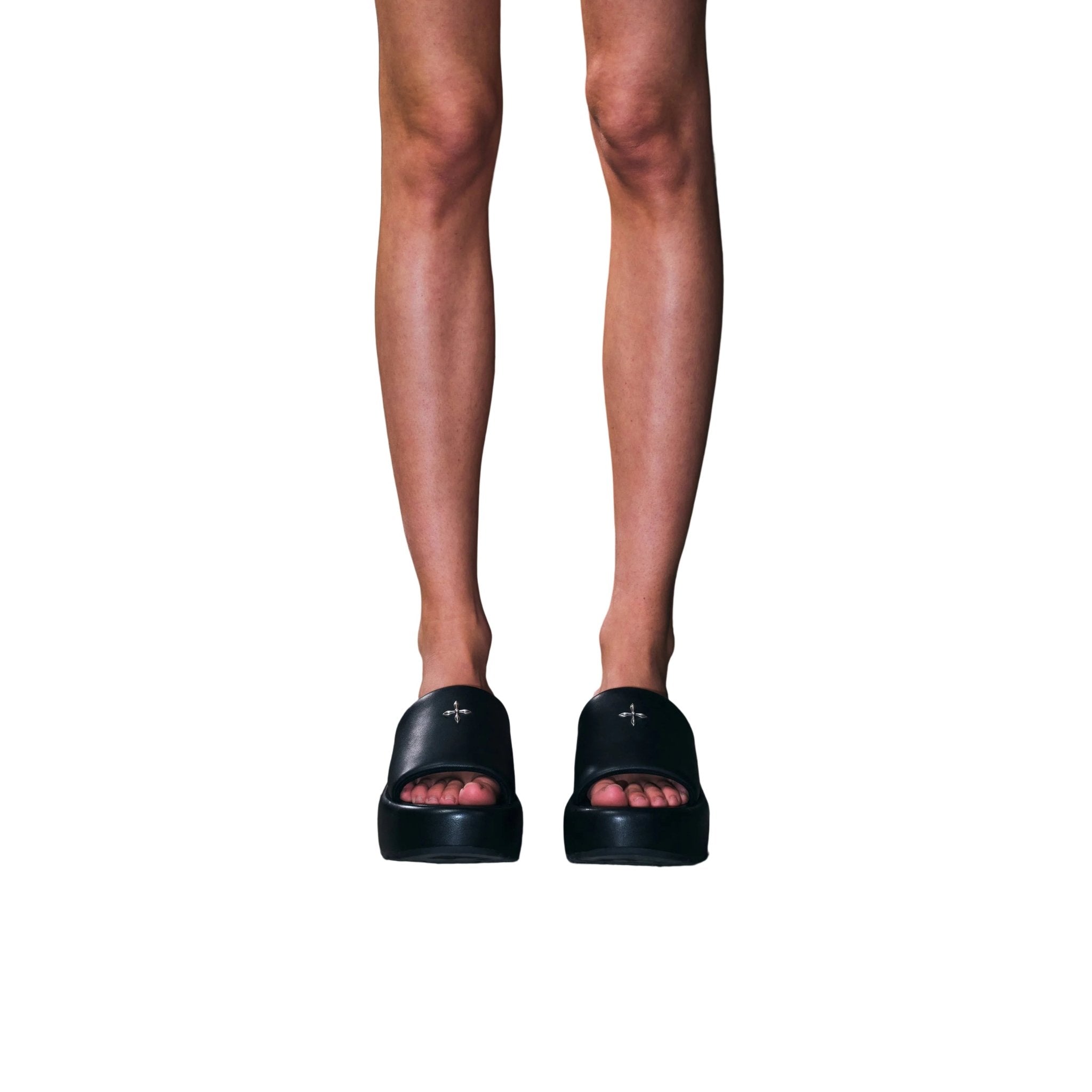 SMFK Compass Stable High Leather Slipper In Wild Black | MADAX