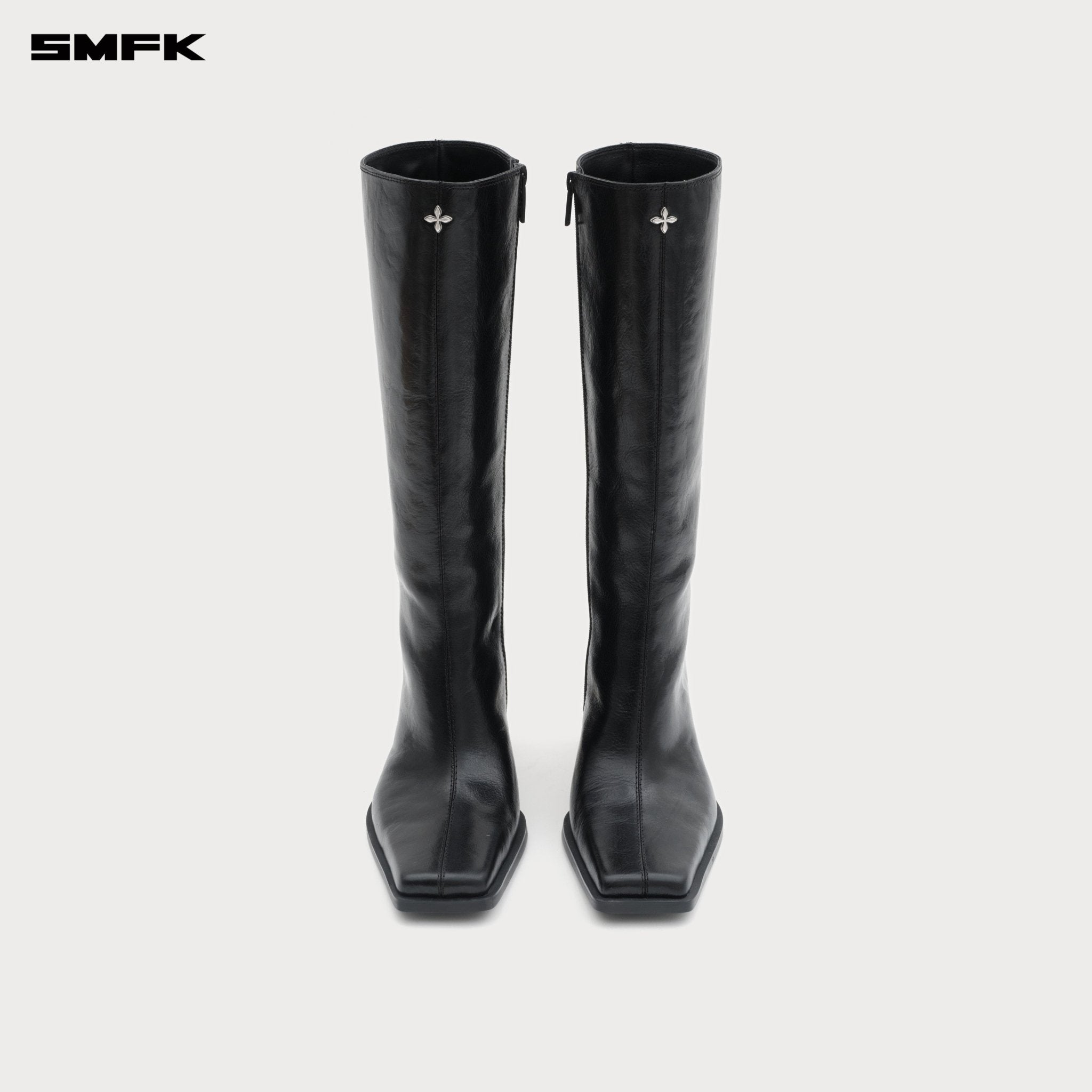 SMFK Compass Stage Leather High Boots In Black | MADAX