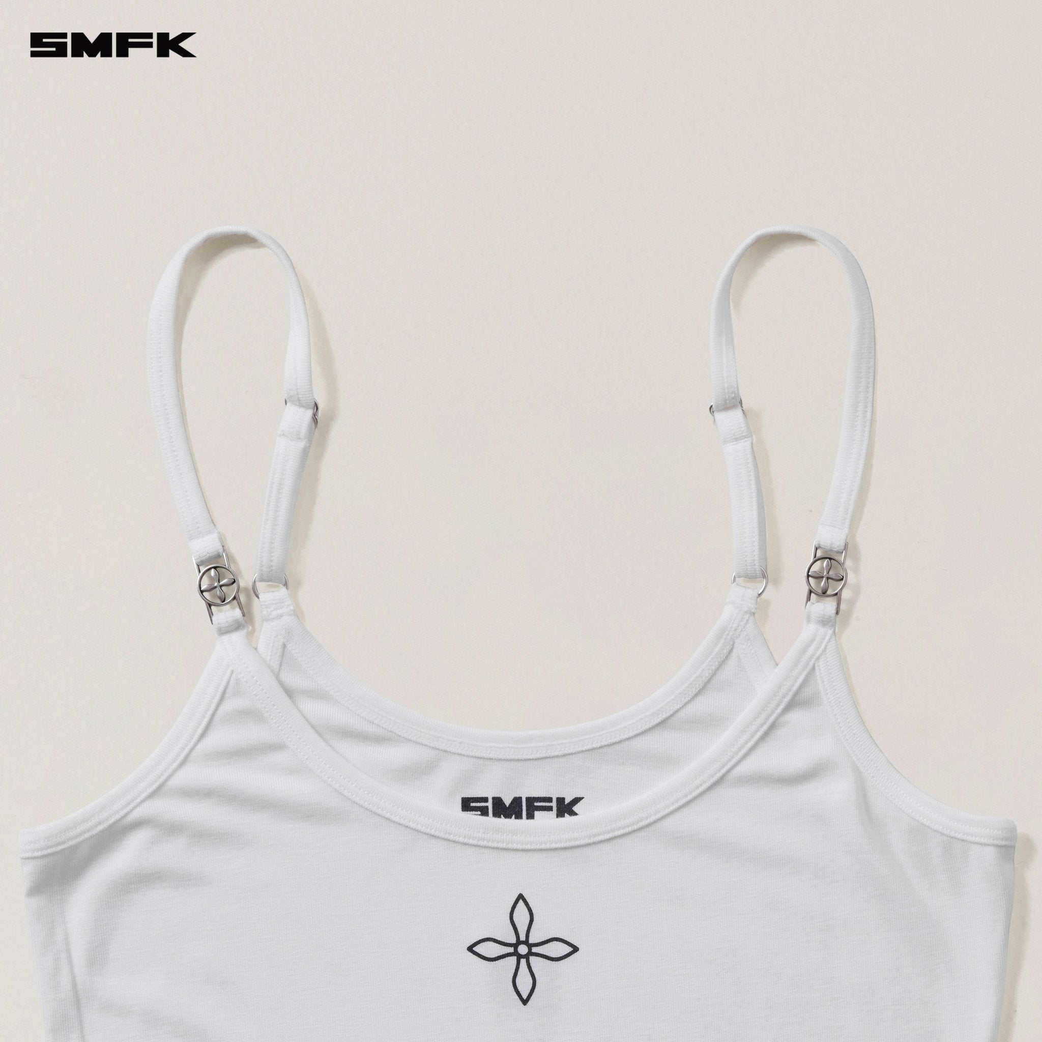 SMFK Compass Stamp Acetate Body Camisole In Snow Mountain White | MADAX