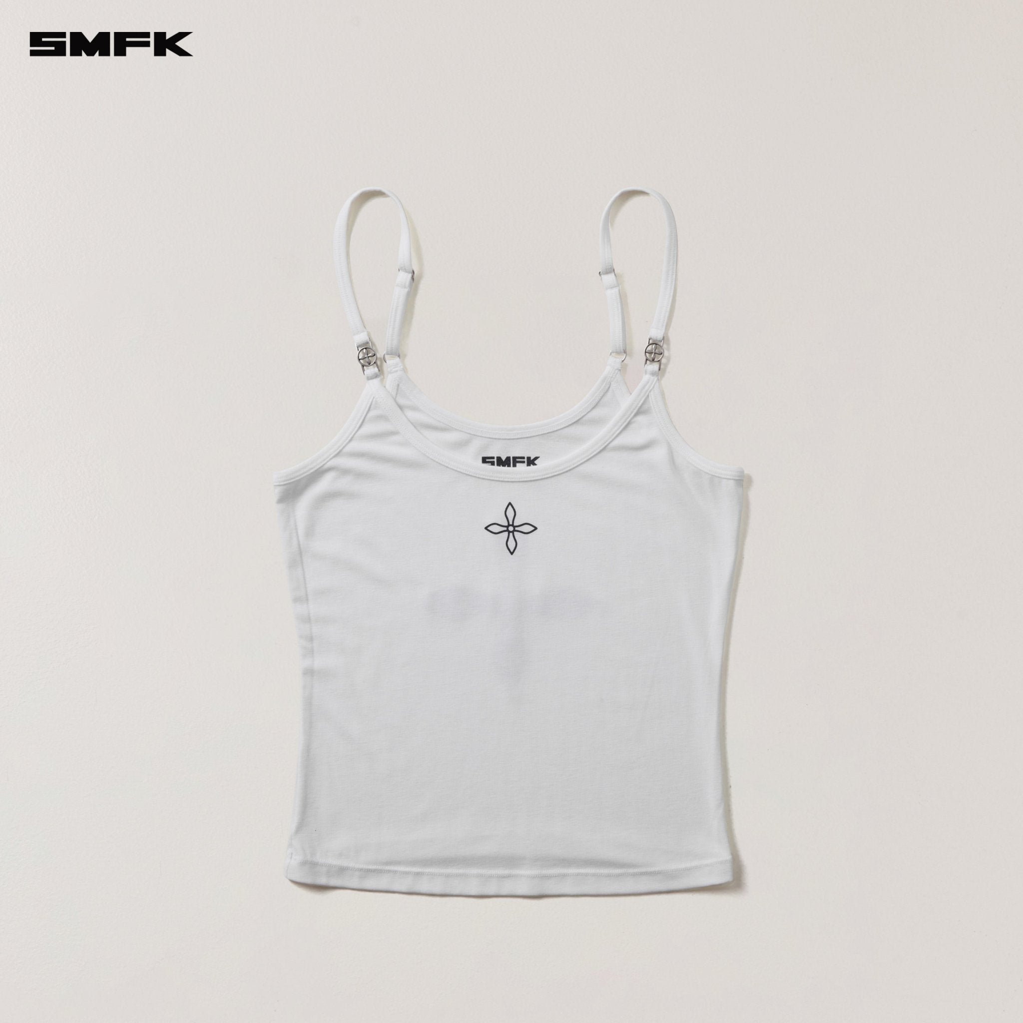 SMFK Compass Stamp Acetate Body Camisole In Snow Mountain White | MADAX