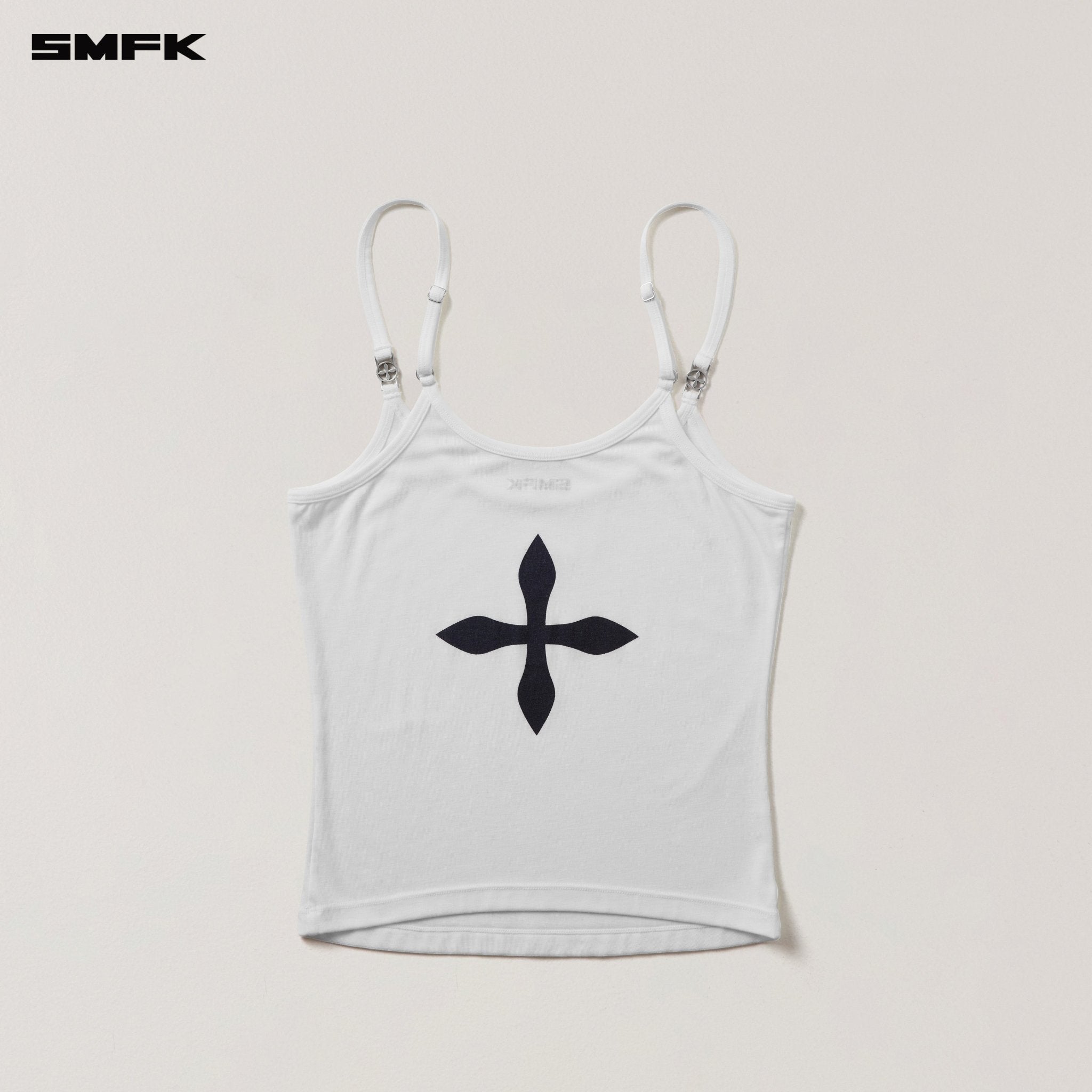 SMFK Compass Stamp Acetate Body Camisole In Snow Mountain White | MADAX