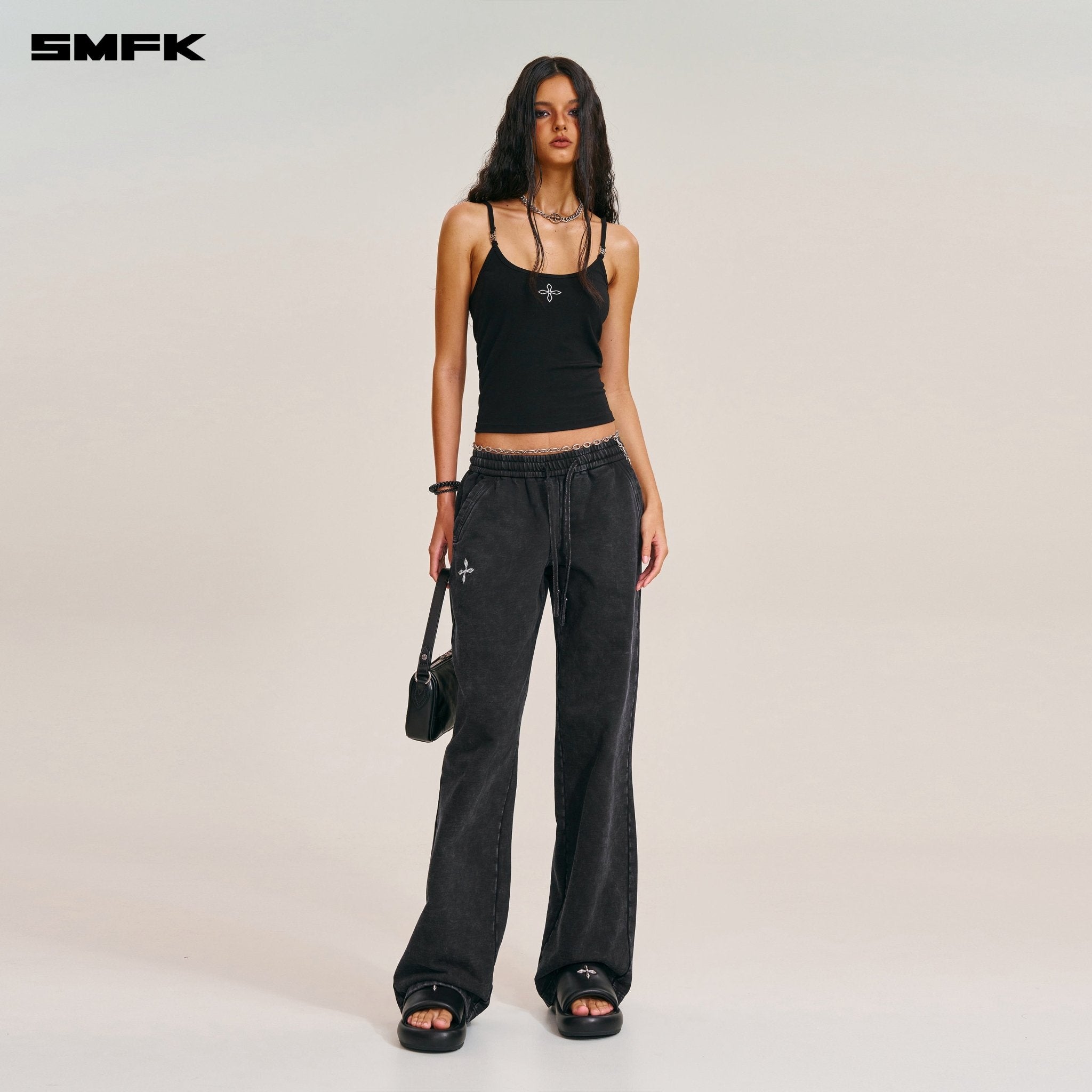 SMFK Compass Stamp Acetate Body Camisole In Wild Black | MADAX