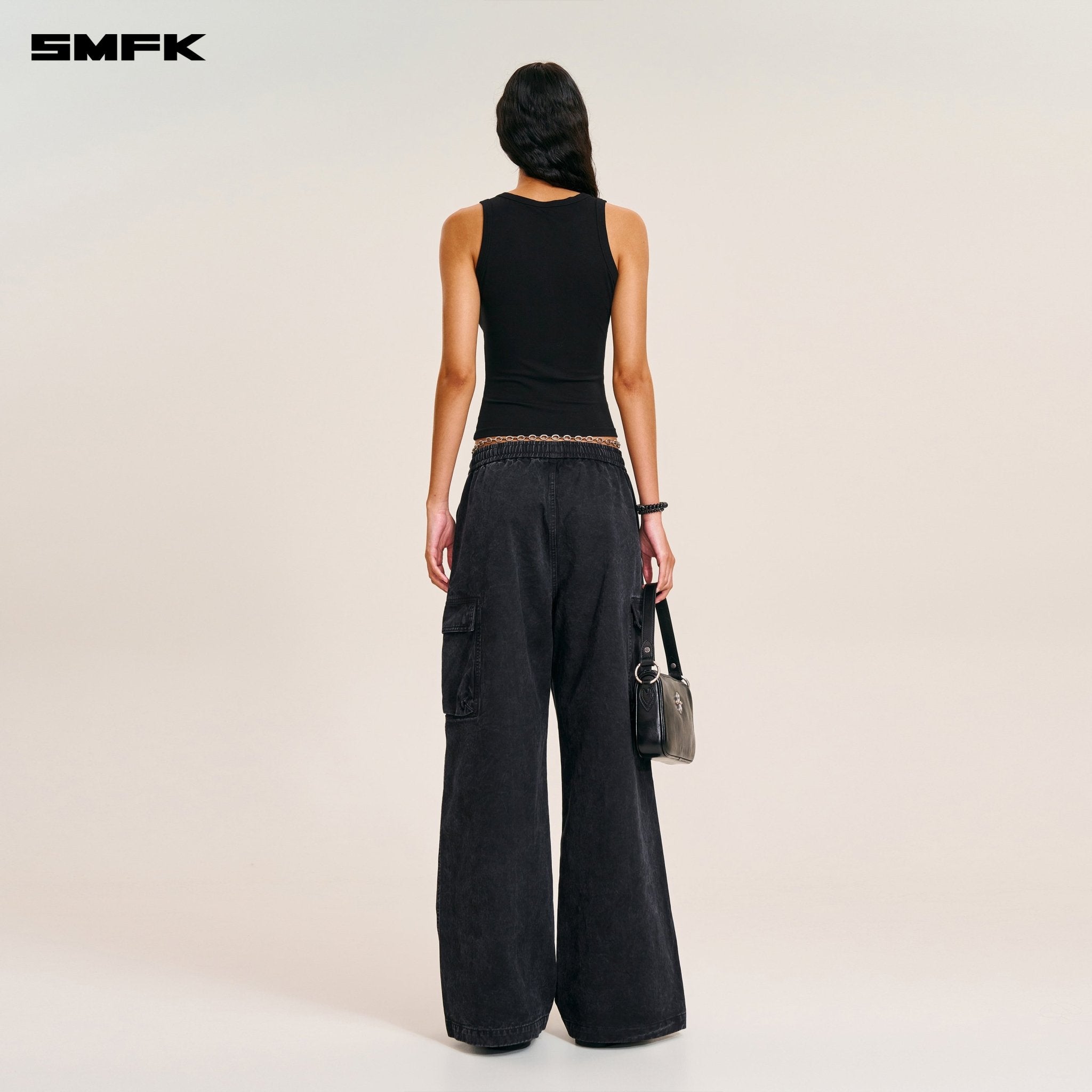SMFK Compass Stamp Acetate Body Sports Tank In Wild Black | MADAX