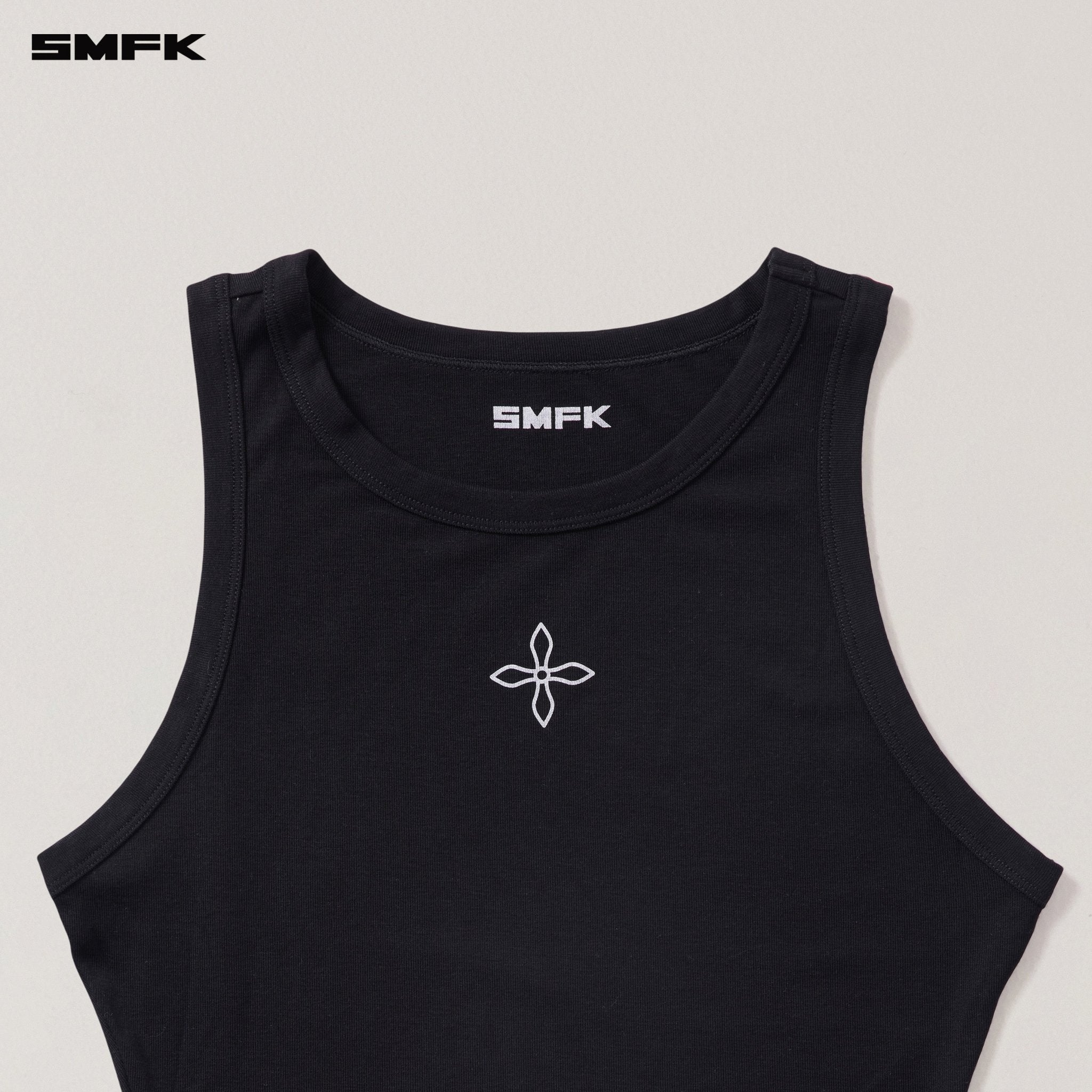 SMFK Compass Stamp Acetate Body Sports Tank In Wild Black | MADAX