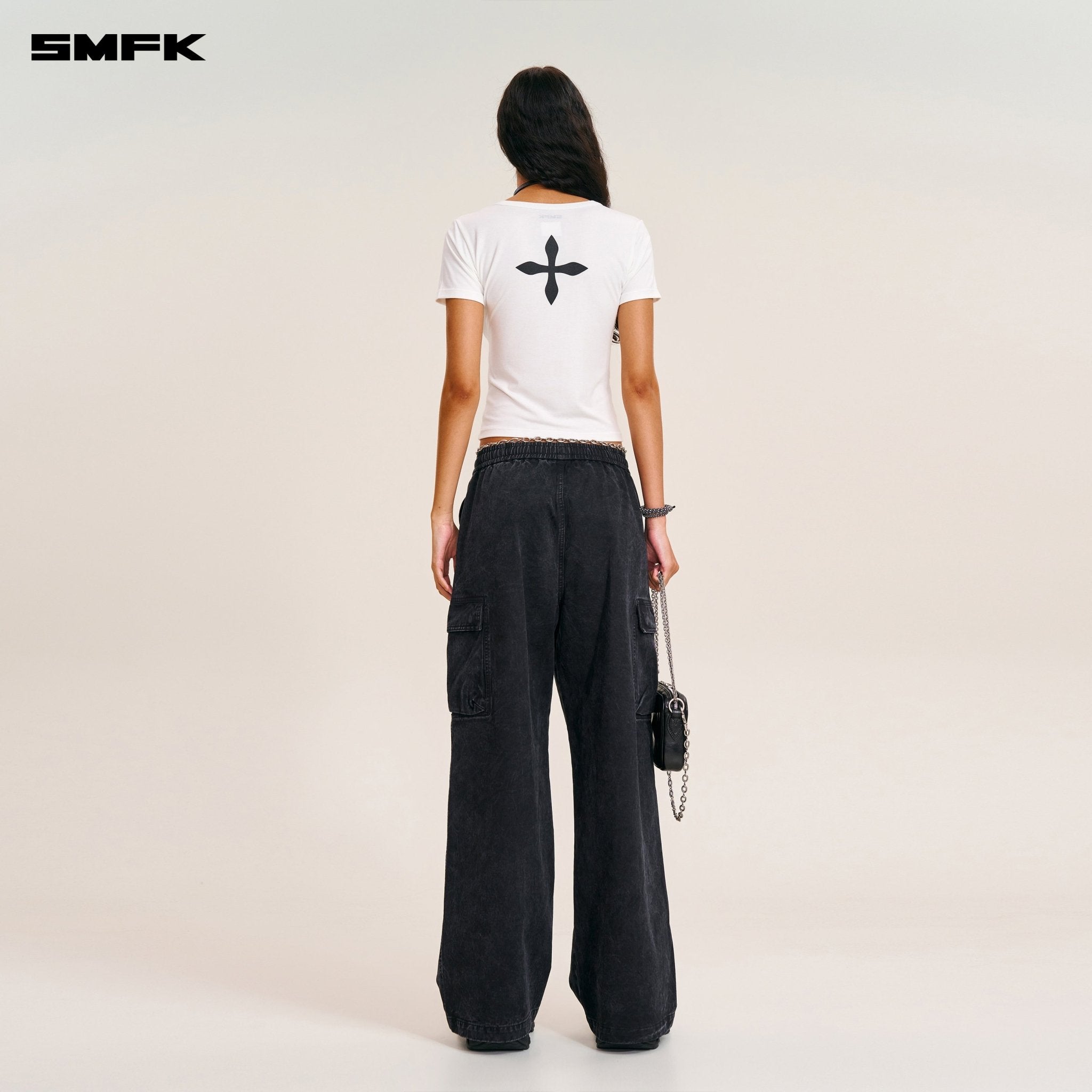SMFK Compass Stamp Acetate Body Sports Tee In Snow Mountain White | MADAX