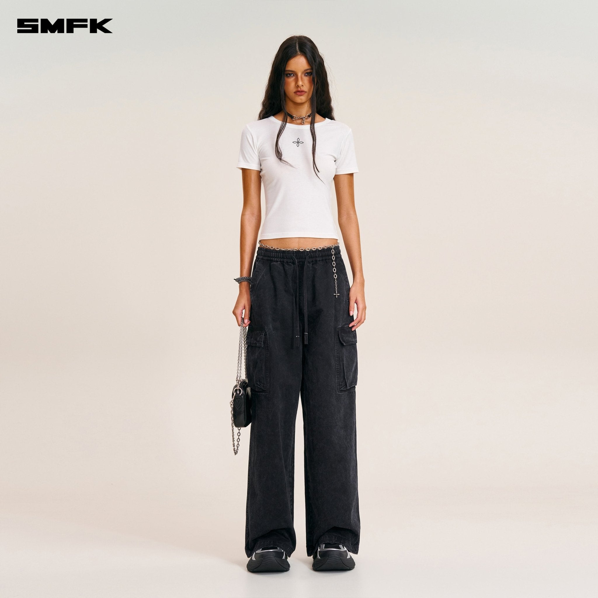 SMFK Compass Stamp Acetate Body Sports Tee In Snow Mountain White | MADAX