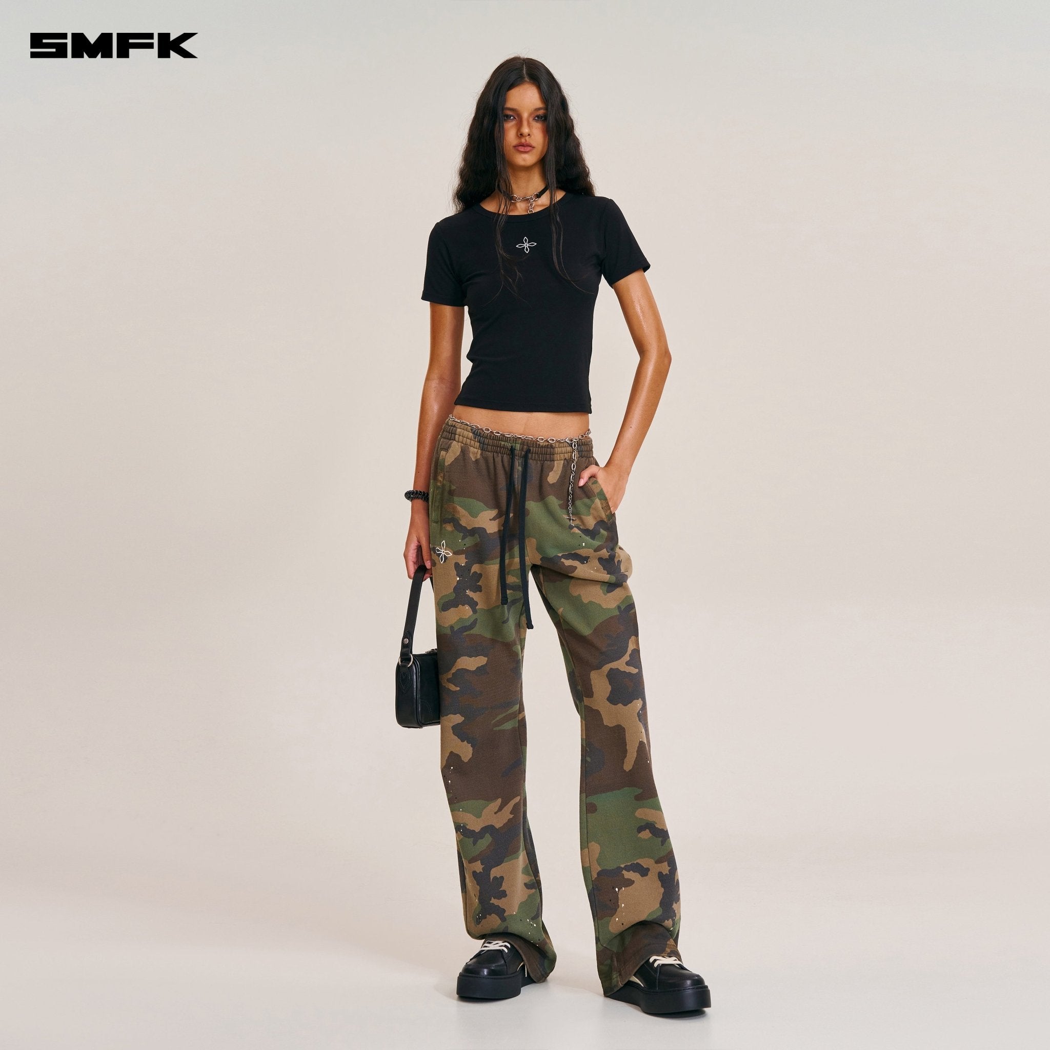 SMFK Compass Stamp Acetate Body Sports Tee In Wild Black | MADAX