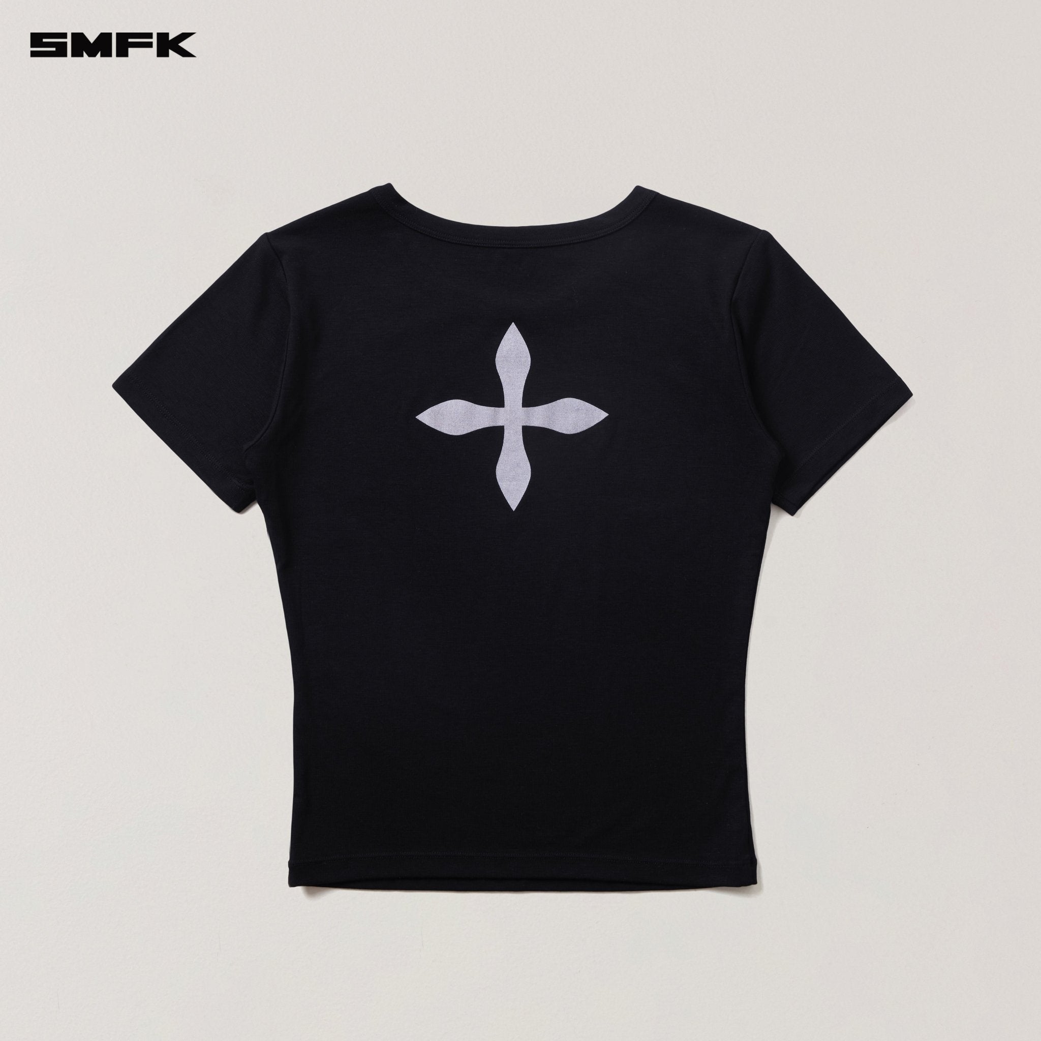 SMFK Compass Stamp Acetate Body Sports Tee In Wild Black | MADAX