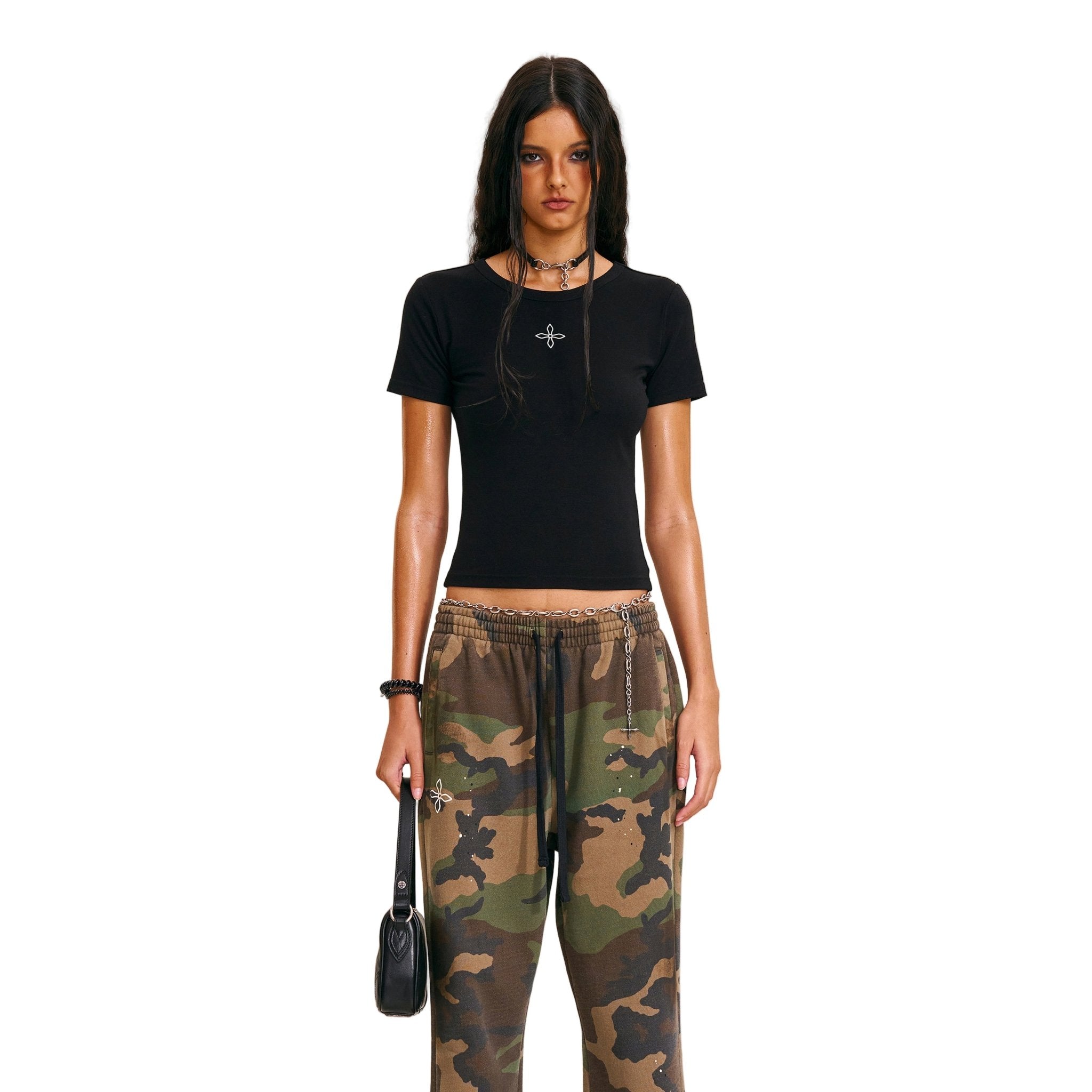 SMFK Compass Stamp Acetate Body Sports Tee In Wild Black | MADAX