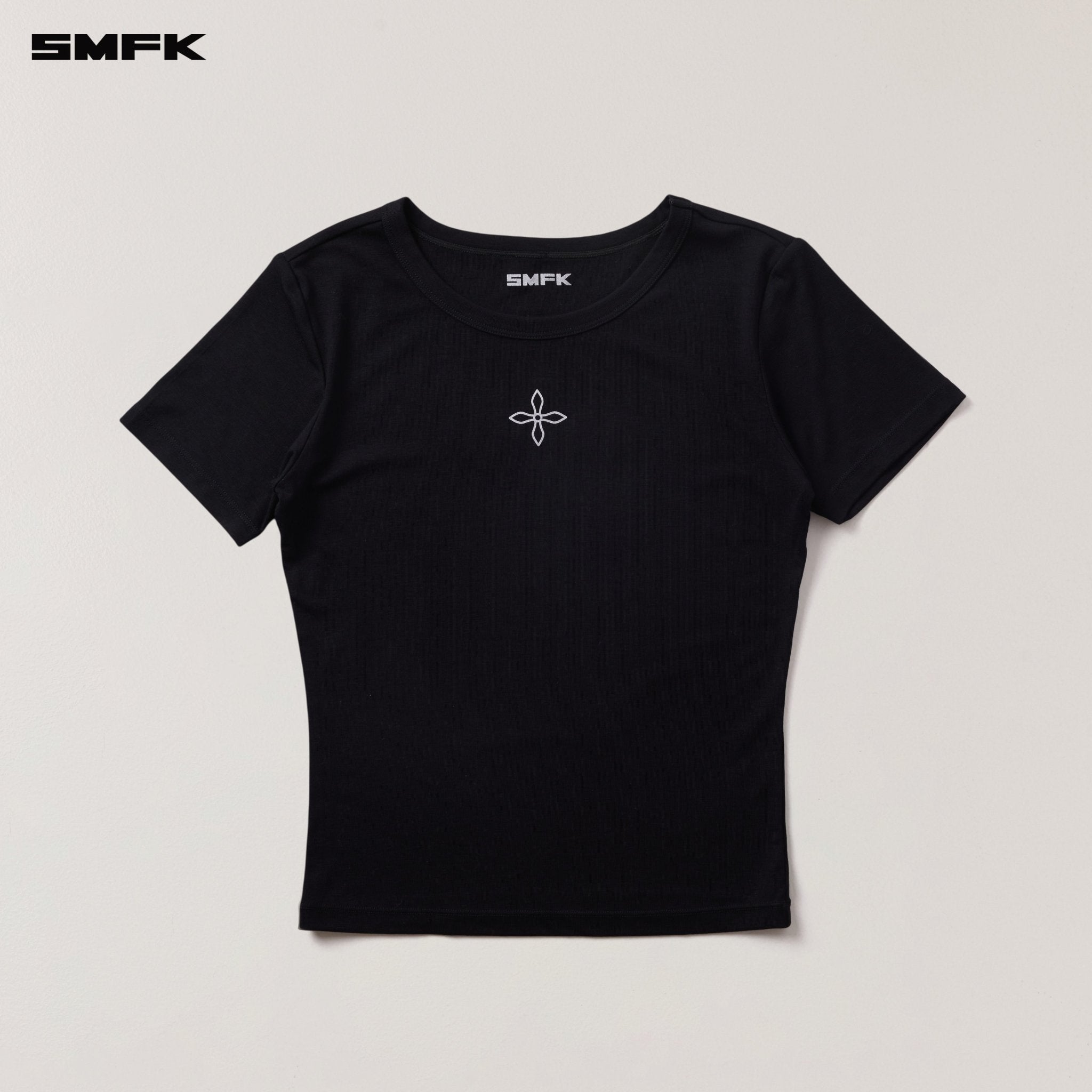 SMFK Compass Stamp Acetate Body Sports Tee In Wild Black | MADAX