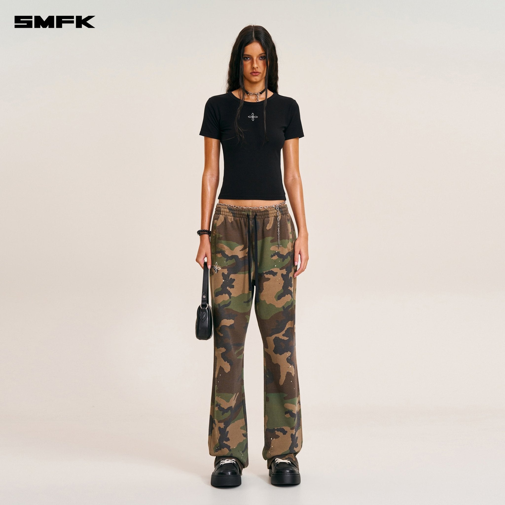 SMFK Compass Stamp Acetate Body Sports Tee In Wild Black | MADAX