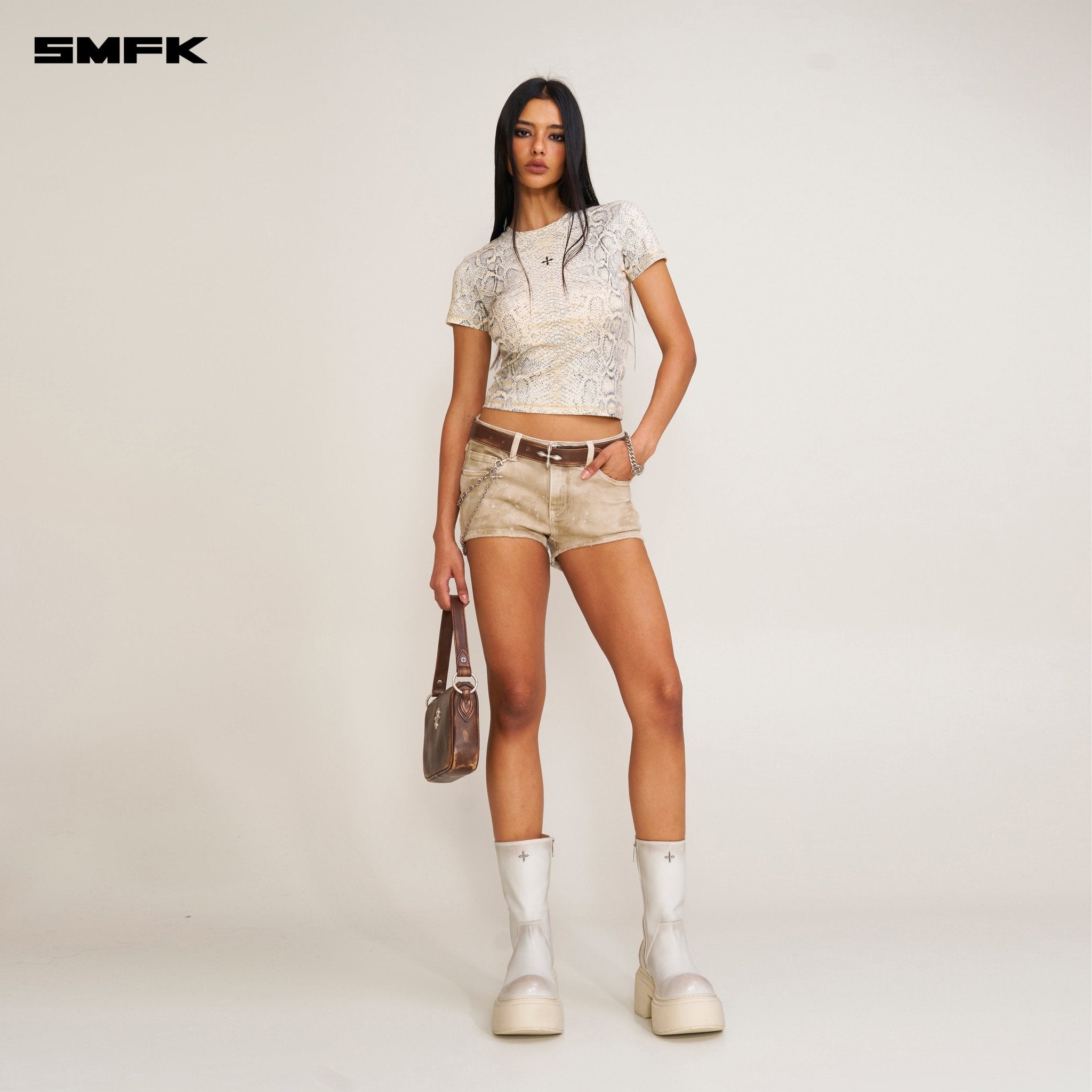 SMFK Compass Stamp Body Tee In Snake Pattern | MADAX