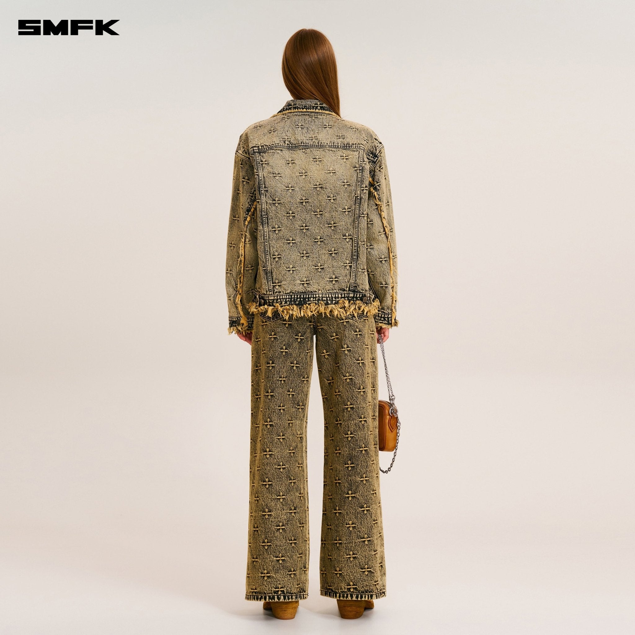 SMFK Compass Storm Garden Classic Wide Leg Jeans In Storm Garden (Yellow) | MADAX