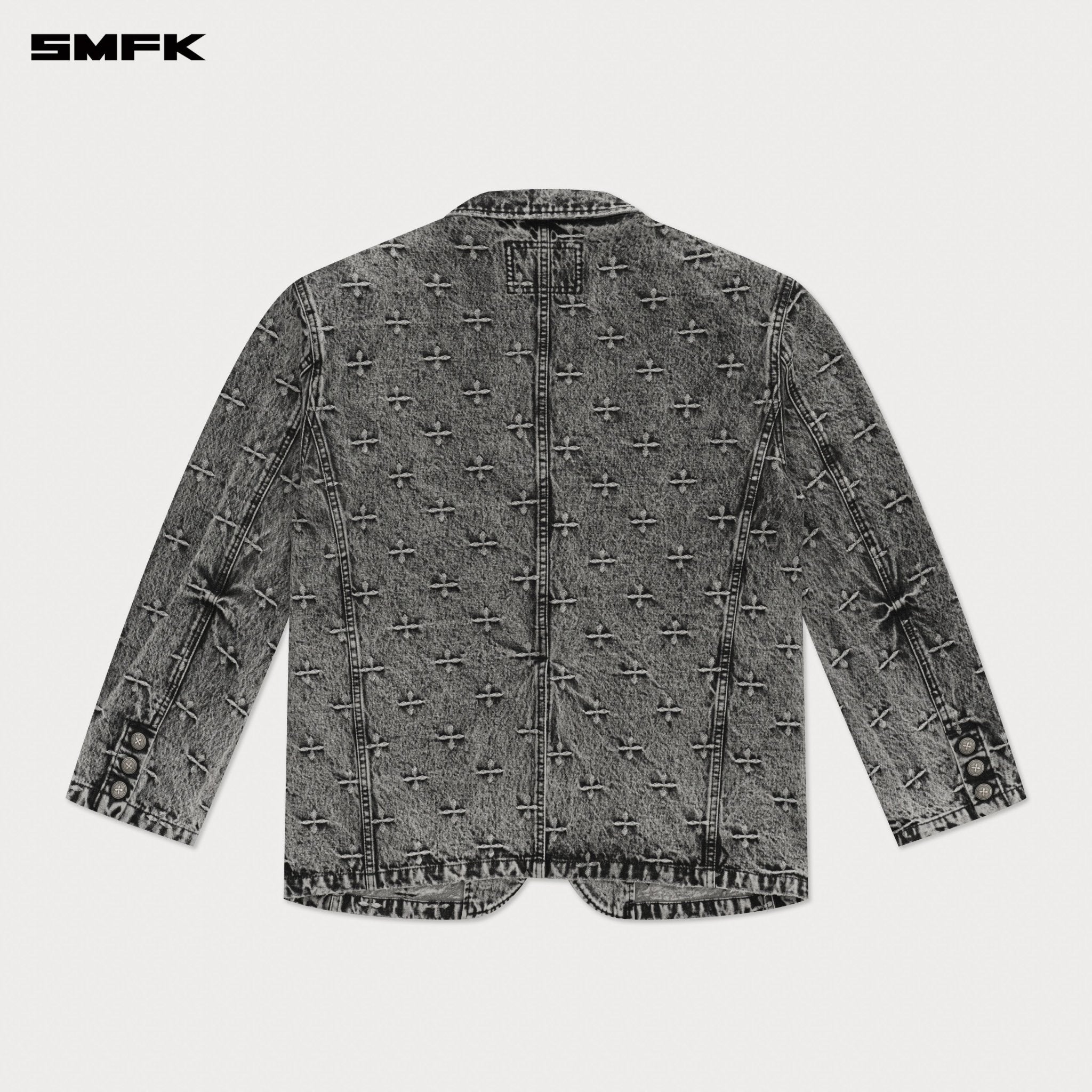 SMFK Compass Storm Oversize Denim Suit In Gray | MADAX