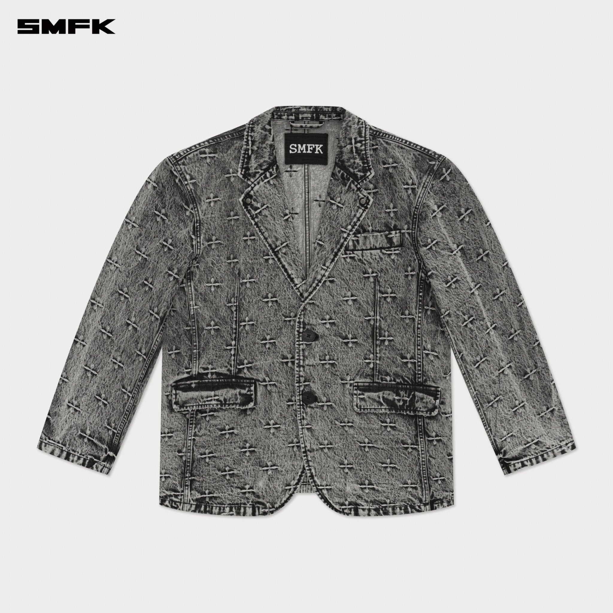 SMFK Compass Storm Oversize Denim Suit In Gray | MADAX