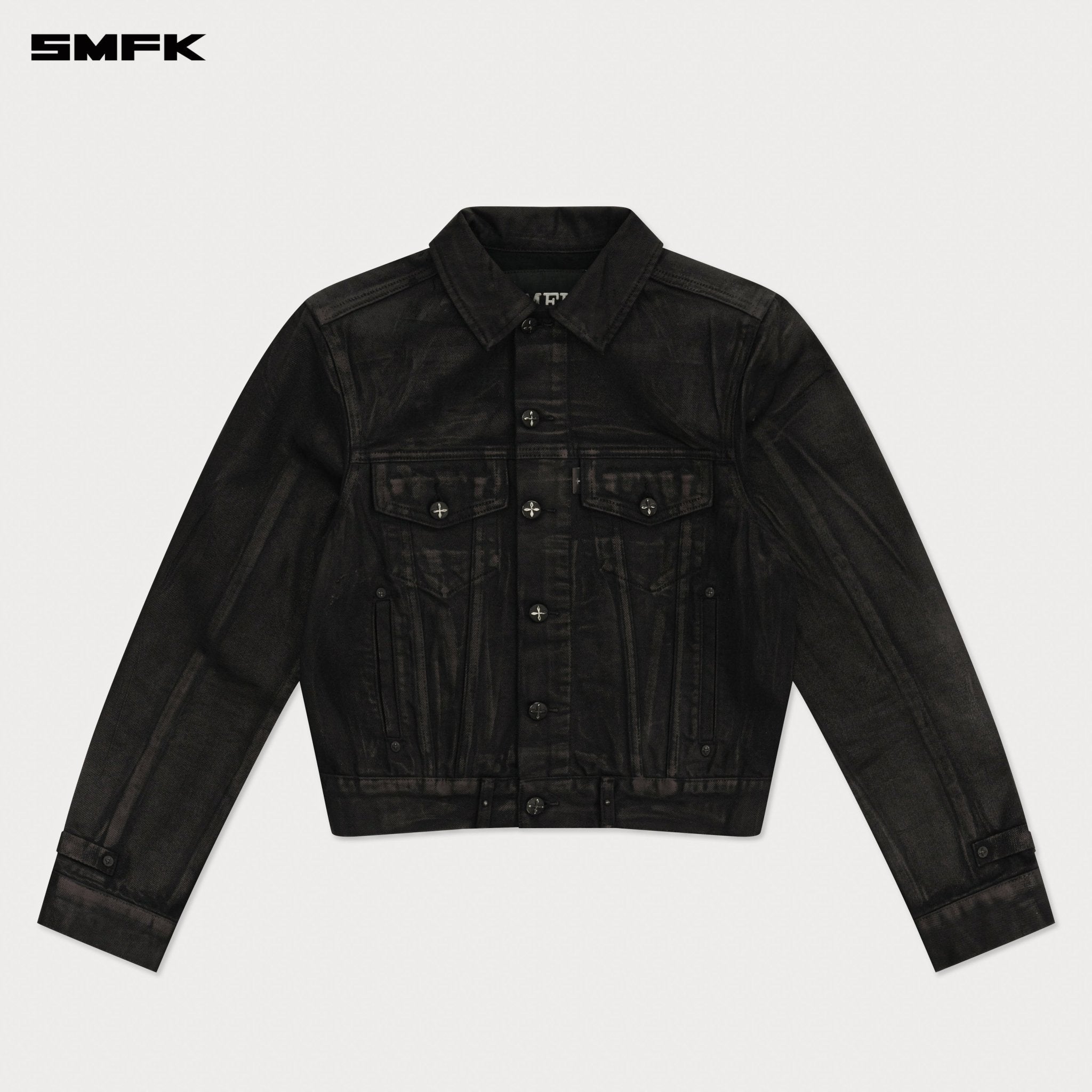 SMFK Compass Tarpan Lightning Denim Jacket In Black | MADAX