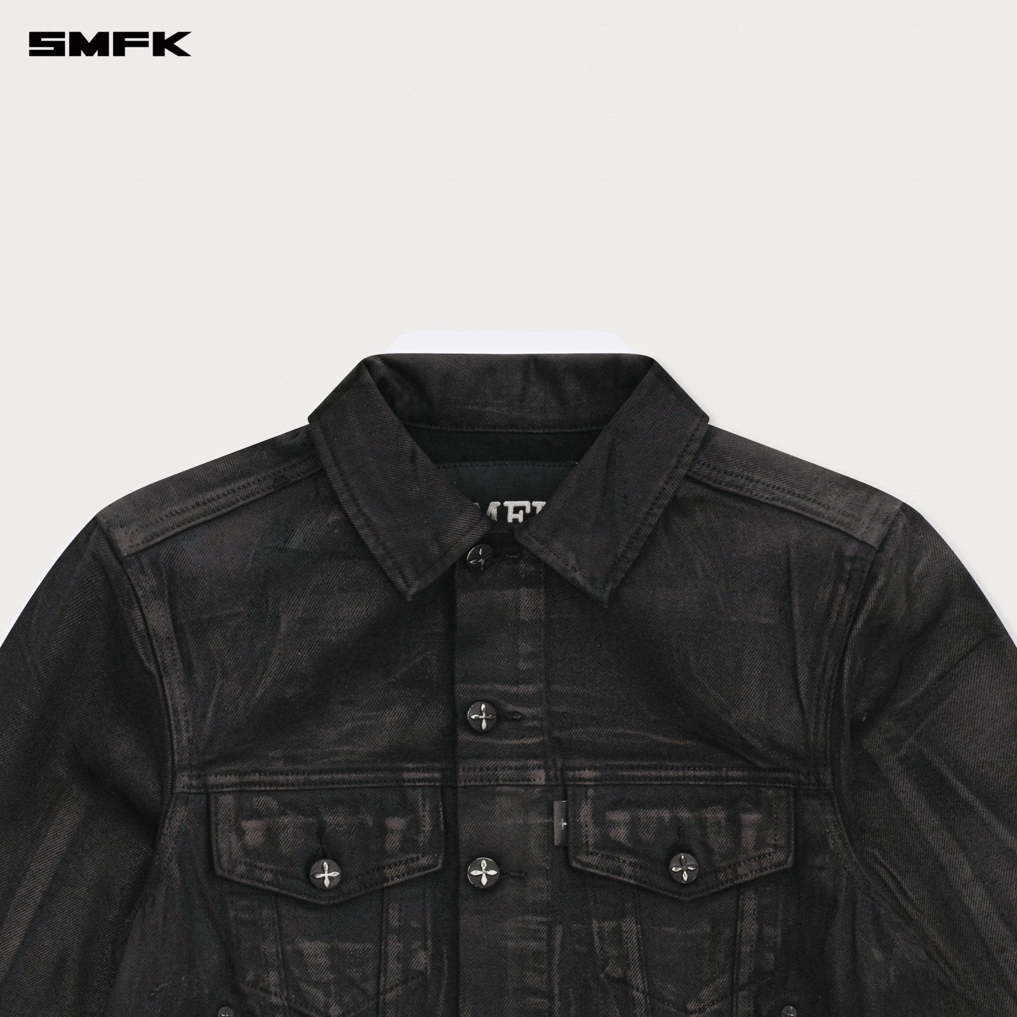 SMFK Compass Tarpan Lightning Denim Jacket In Black | MADAX