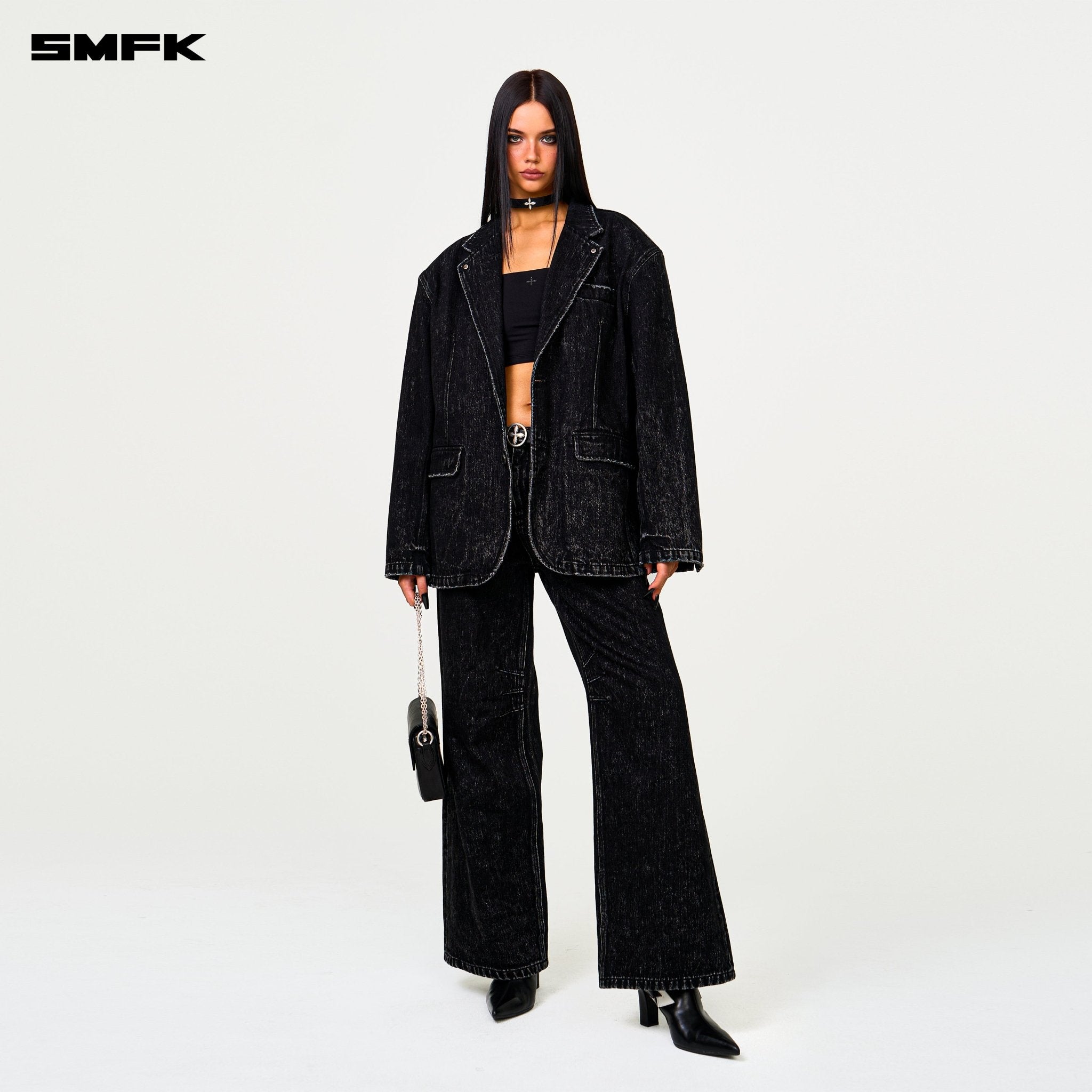 SMFK Compass Tarpan Oversize Suit In Black | MADAX