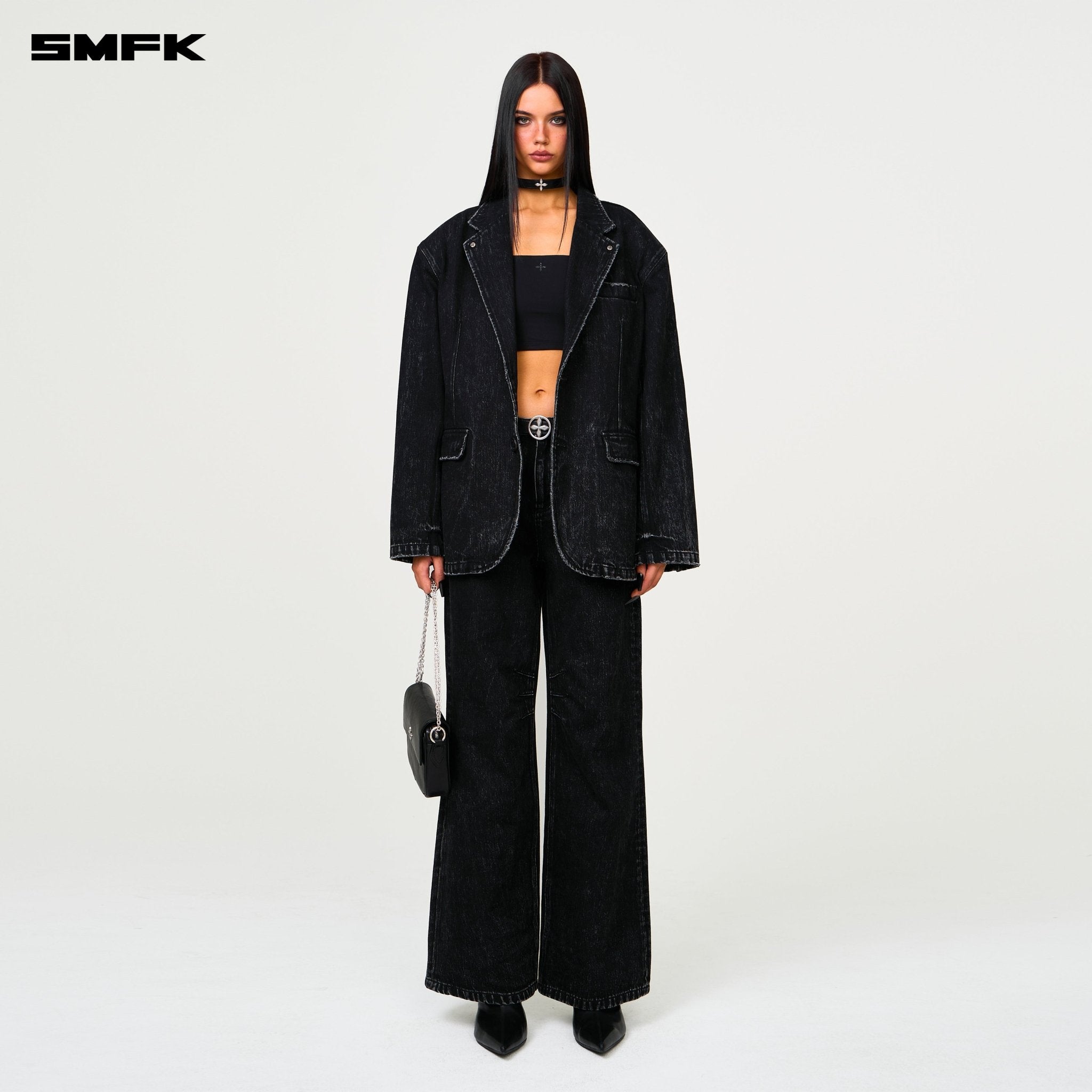 SMFK Compass Tarpan Oversize Suit In Black | MADAX