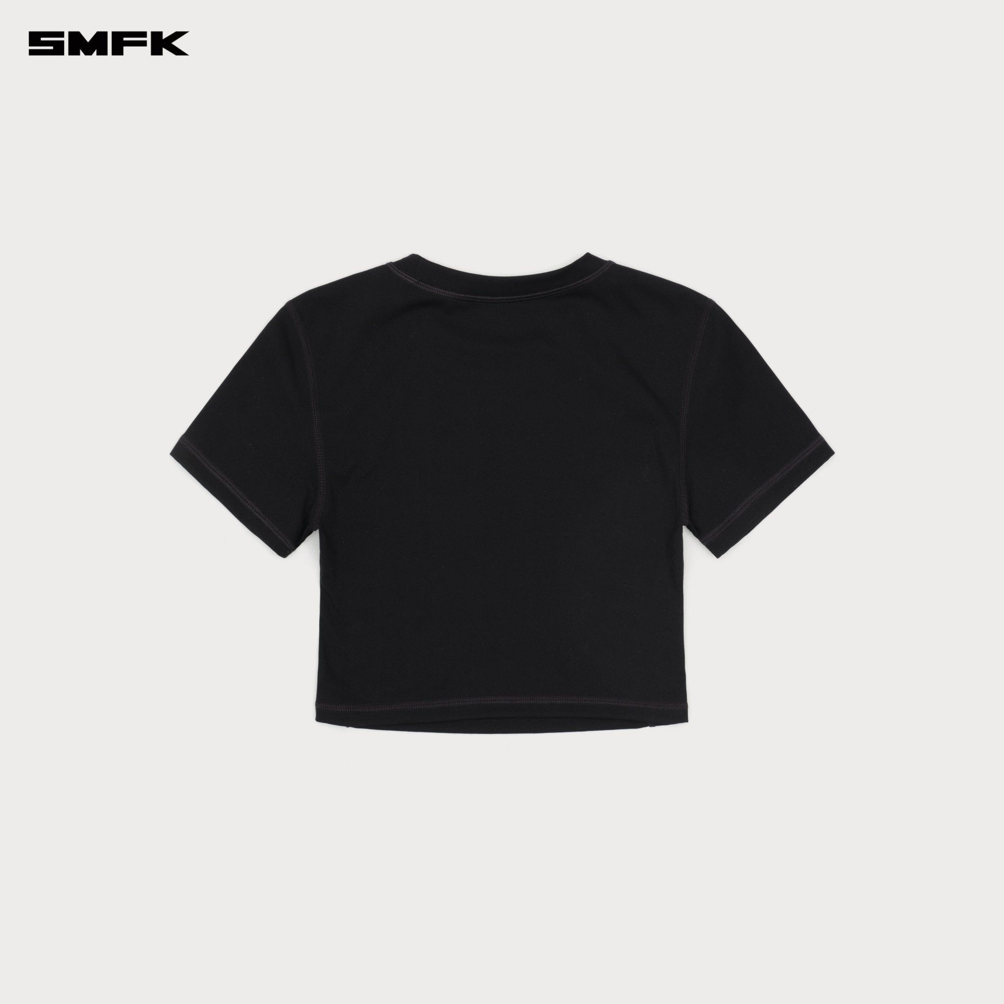 SMFK Compass Wave Body - shaping Skin Crop Tee In Black | MADAX