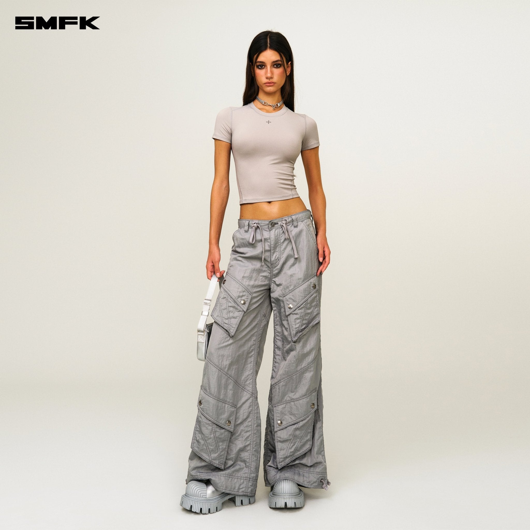 SMFK Compass Wave Body - shaping Skin Tee In Grey | MADAX