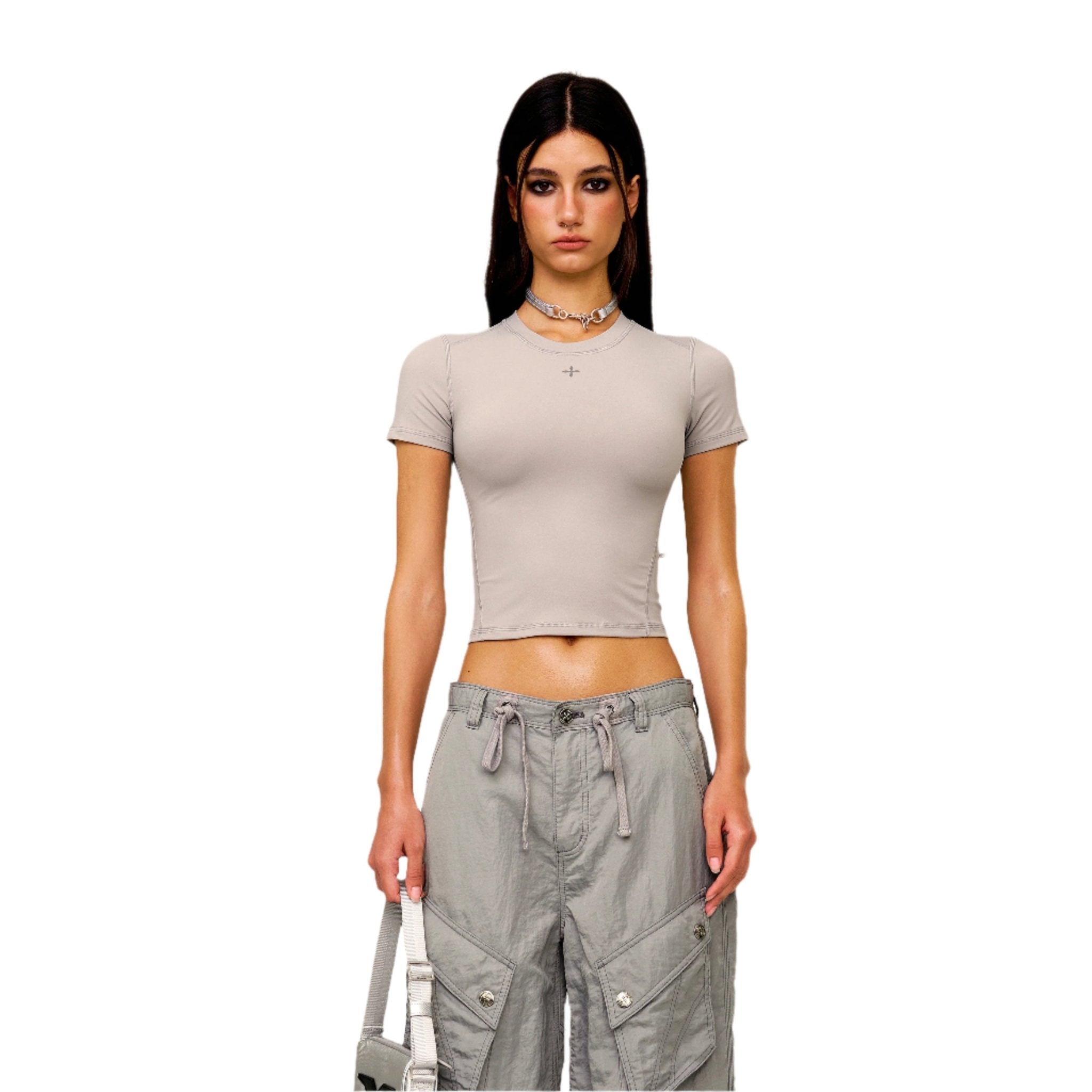 SMFK Compass Wave Body - shaping Skin Tee In Grey | MADAX