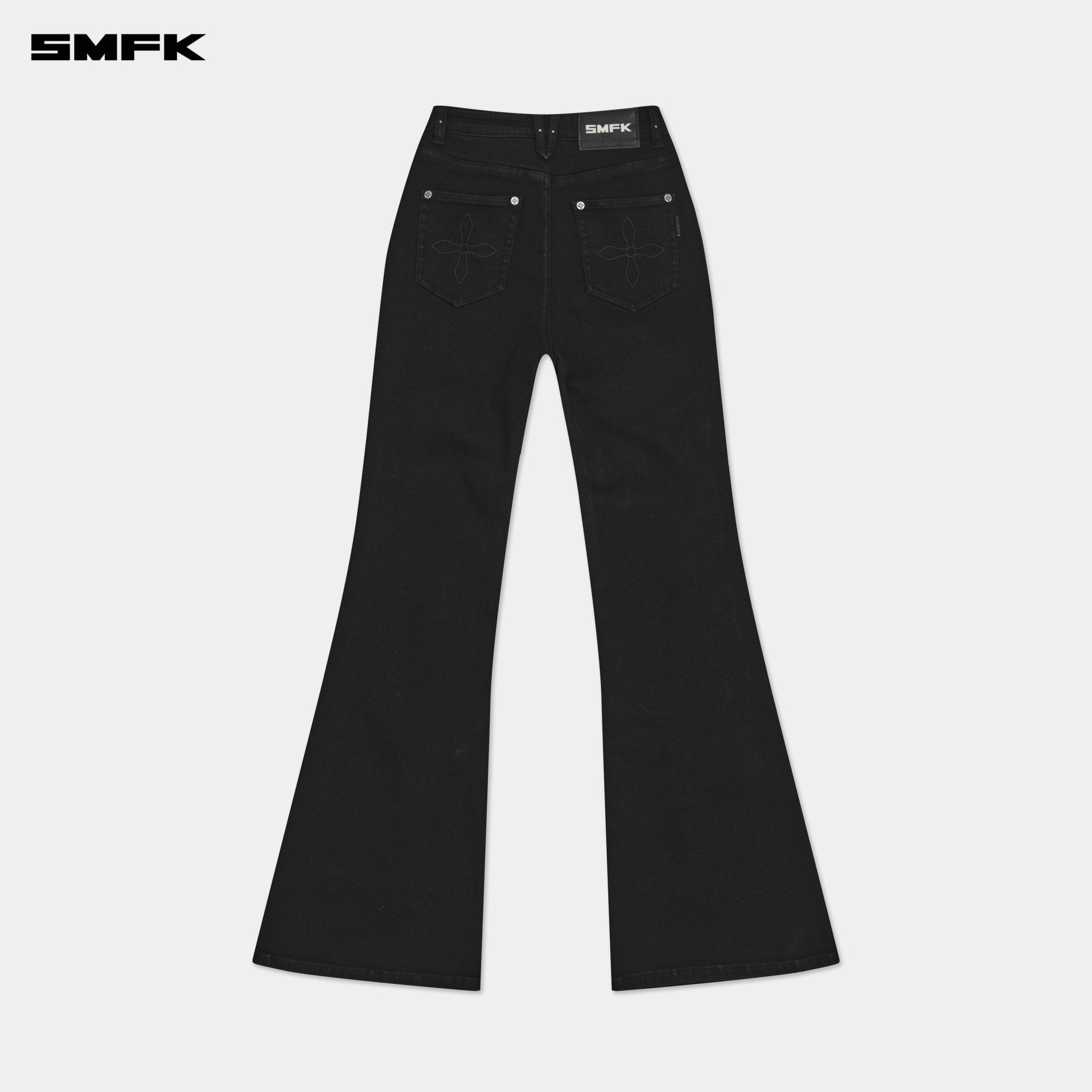 SMFK Compass Wild Classic Stretch Flare Jeans In Black | MADAX