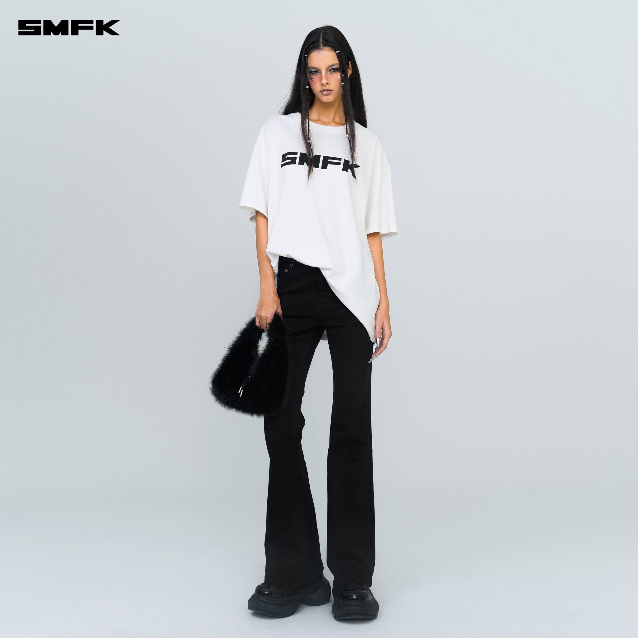 SMFK Compass Wild Classic Stretch Flare Jeans In Black | MADAX