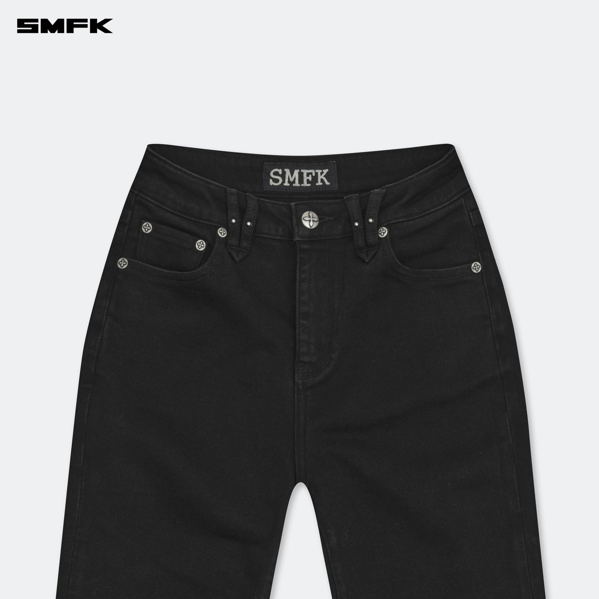 SMFK Compass Wild Classic Stretch Flare Jeans In Black | MADAX