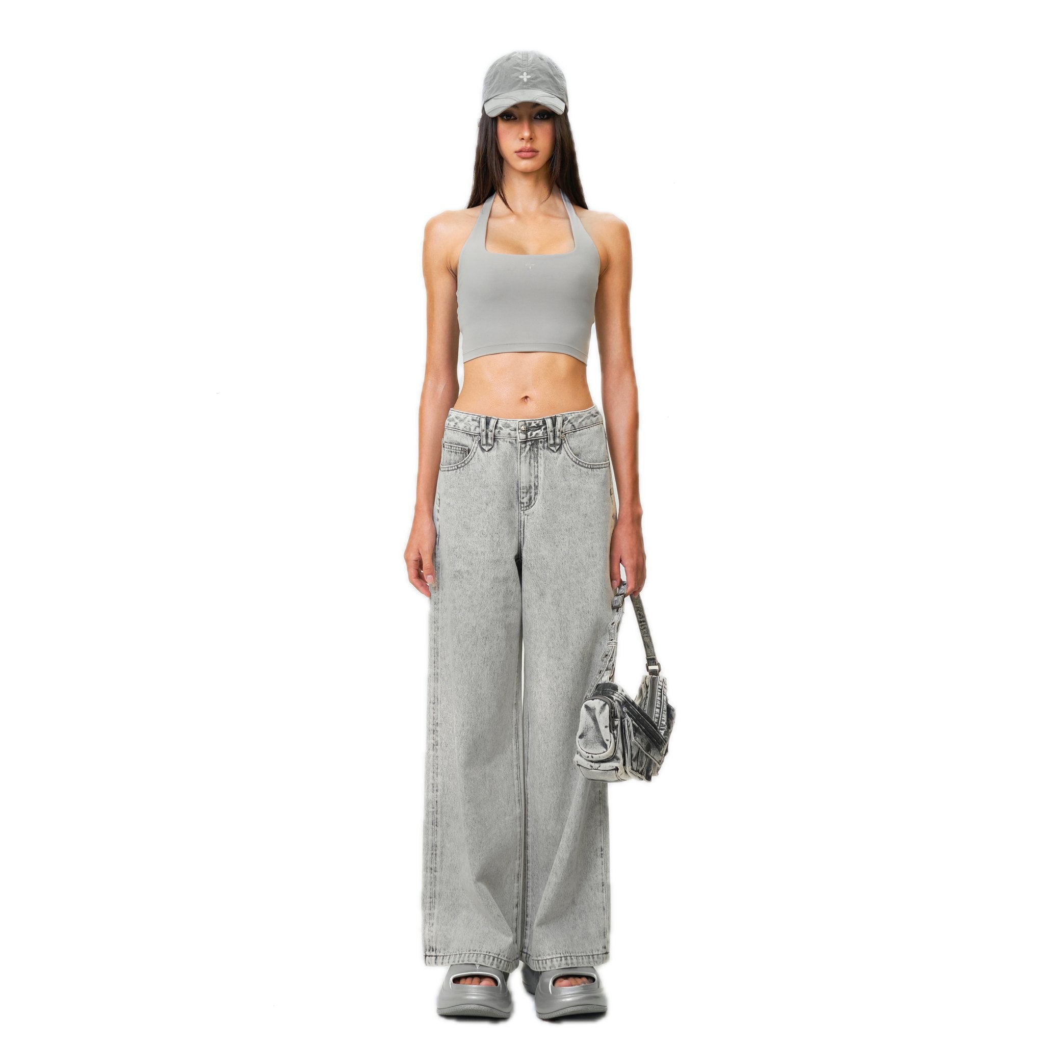 Compass Wild Classic Wide-Leg Jeans Dust Gray | MADAX