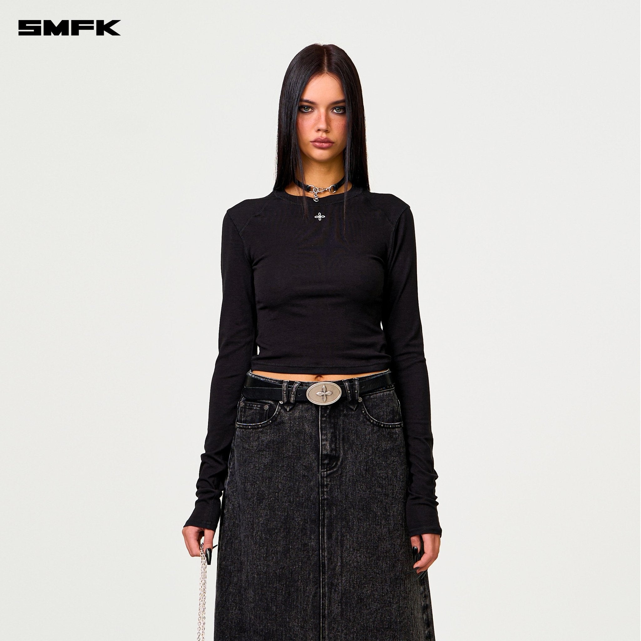 SMFK Compass Wild Cyber Mustang Skirt In Grey | MADAX