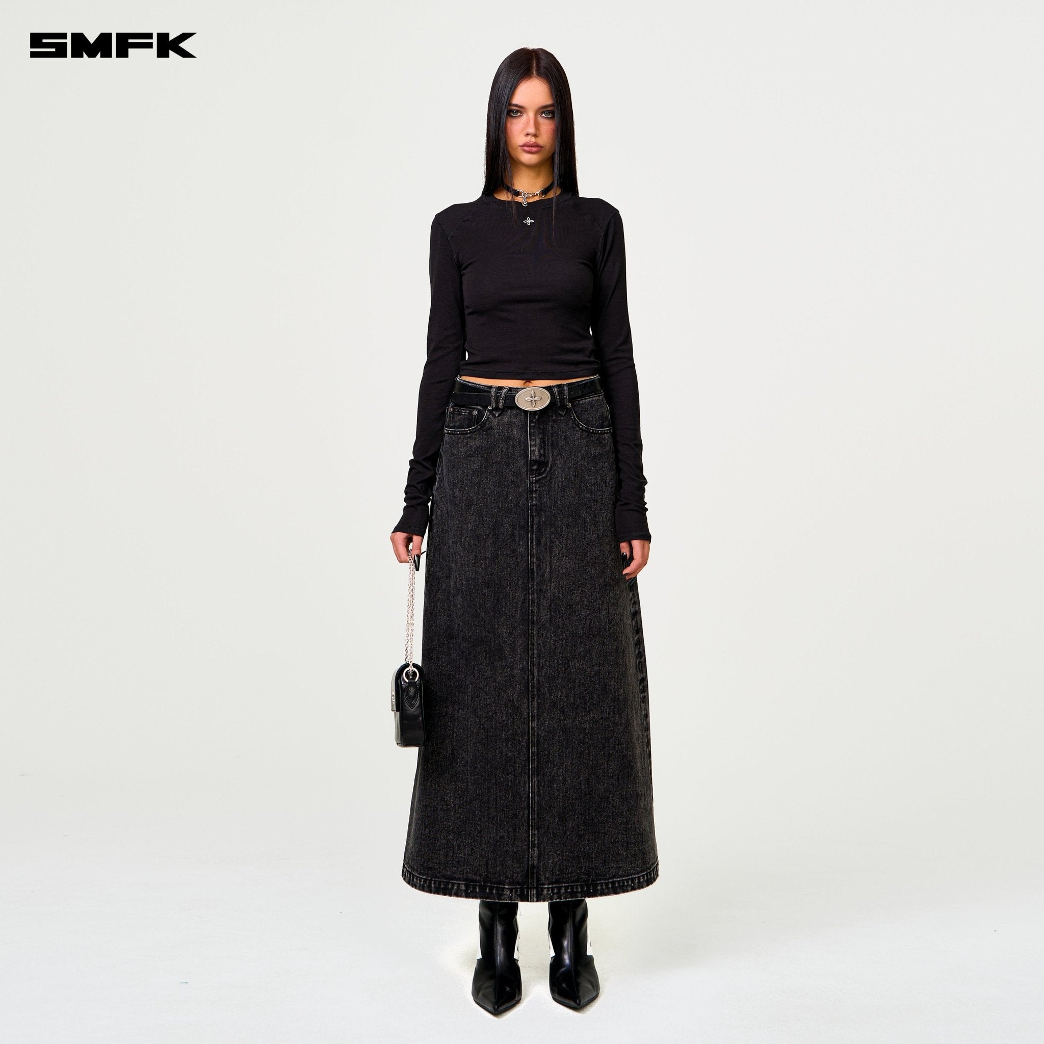 SMFK Compass Wild Cyber Mustang Skirt In Grey | MADAX