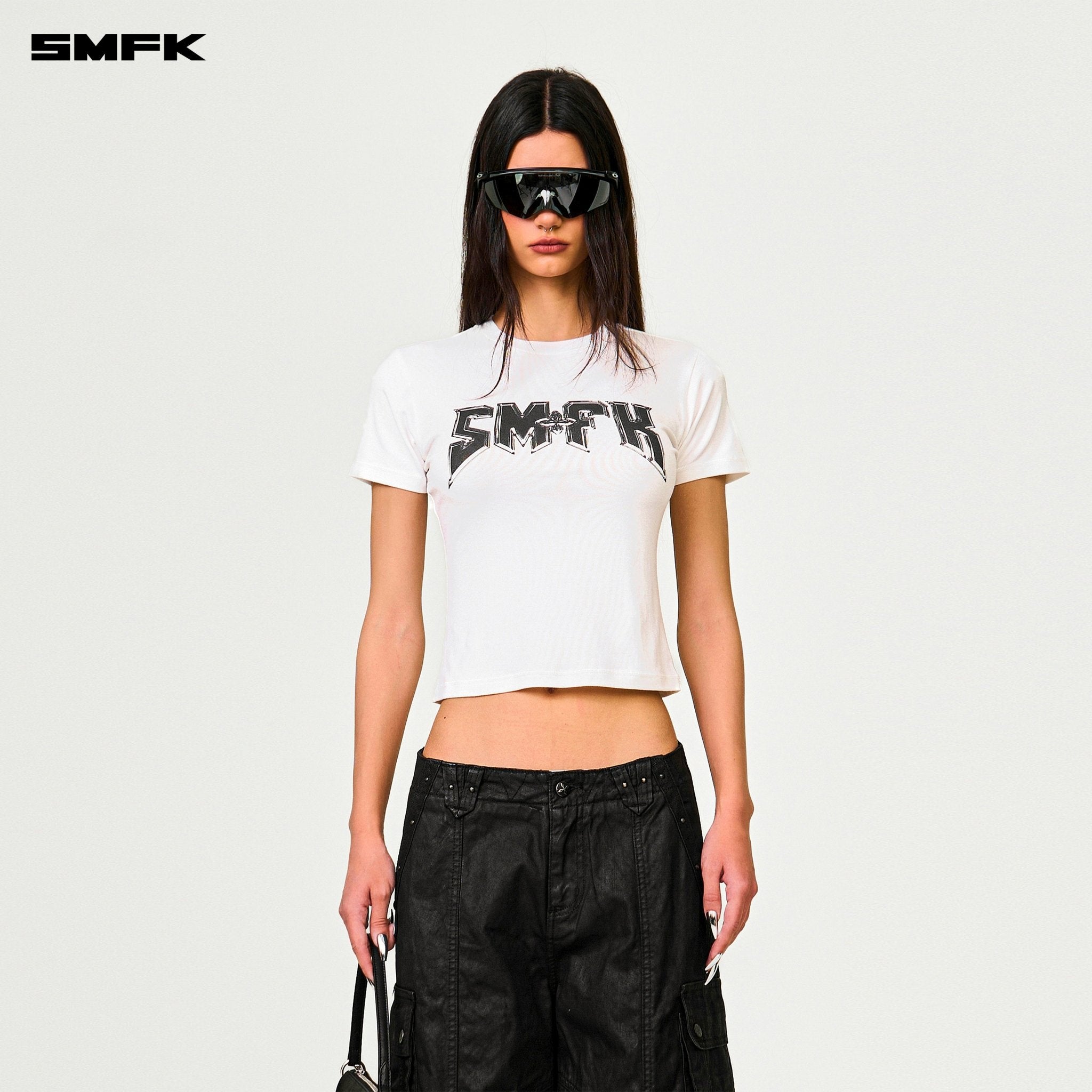 SMFK Compass Wild Cyber Mustang Waxed Wide - Leg Pants In Black | MADAX