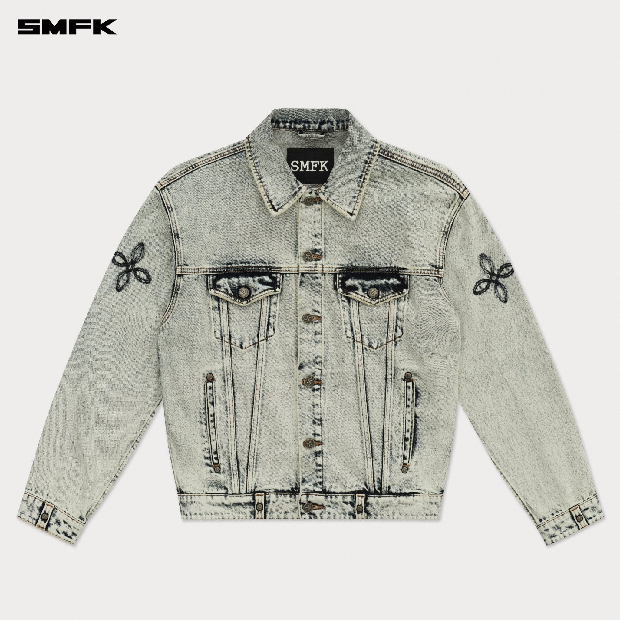 SMFK Compass Wild Denim Jacket In White | MADAX