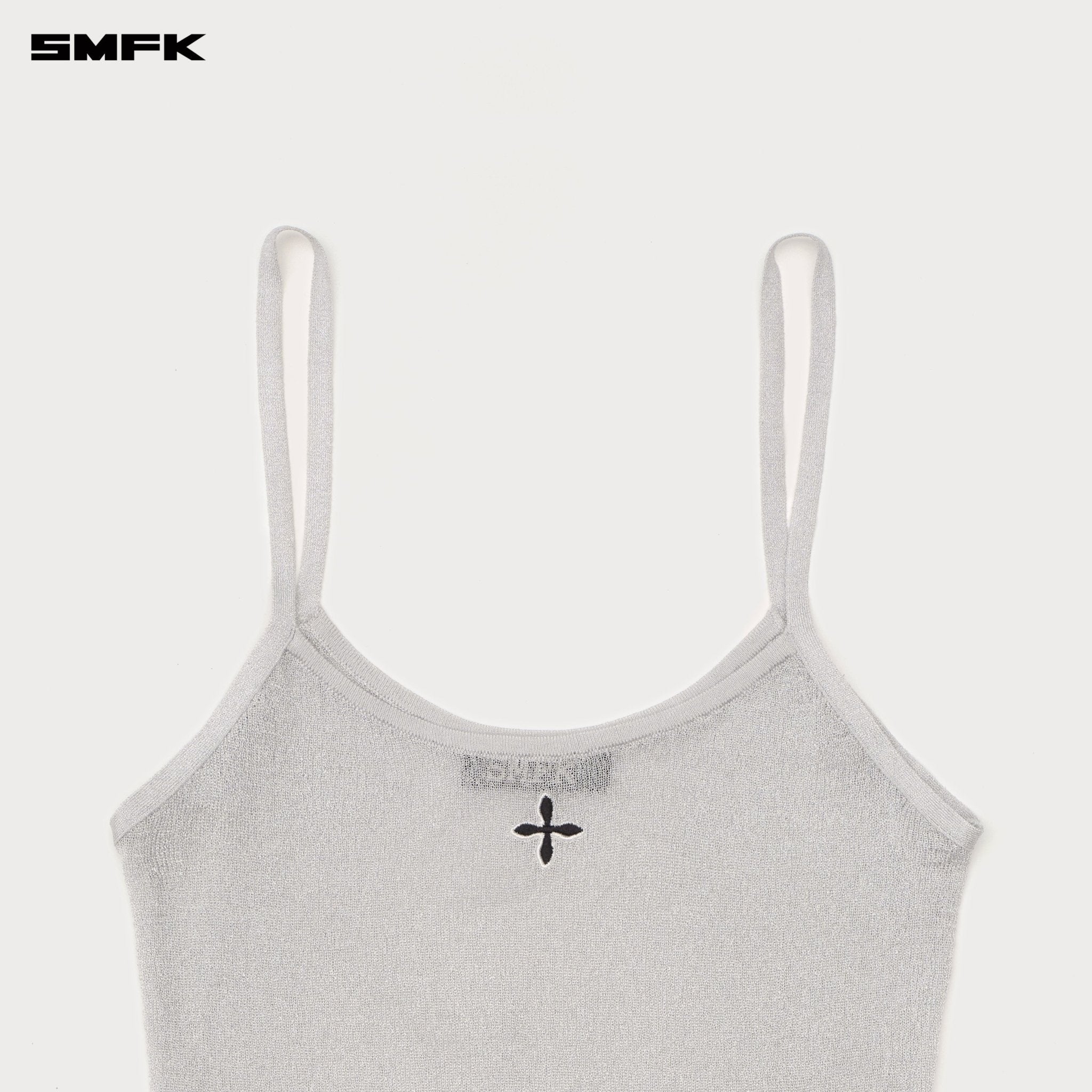 SMFK Compass Wild Mustang Nebula Knitted Strap Top In Silver | MADAX