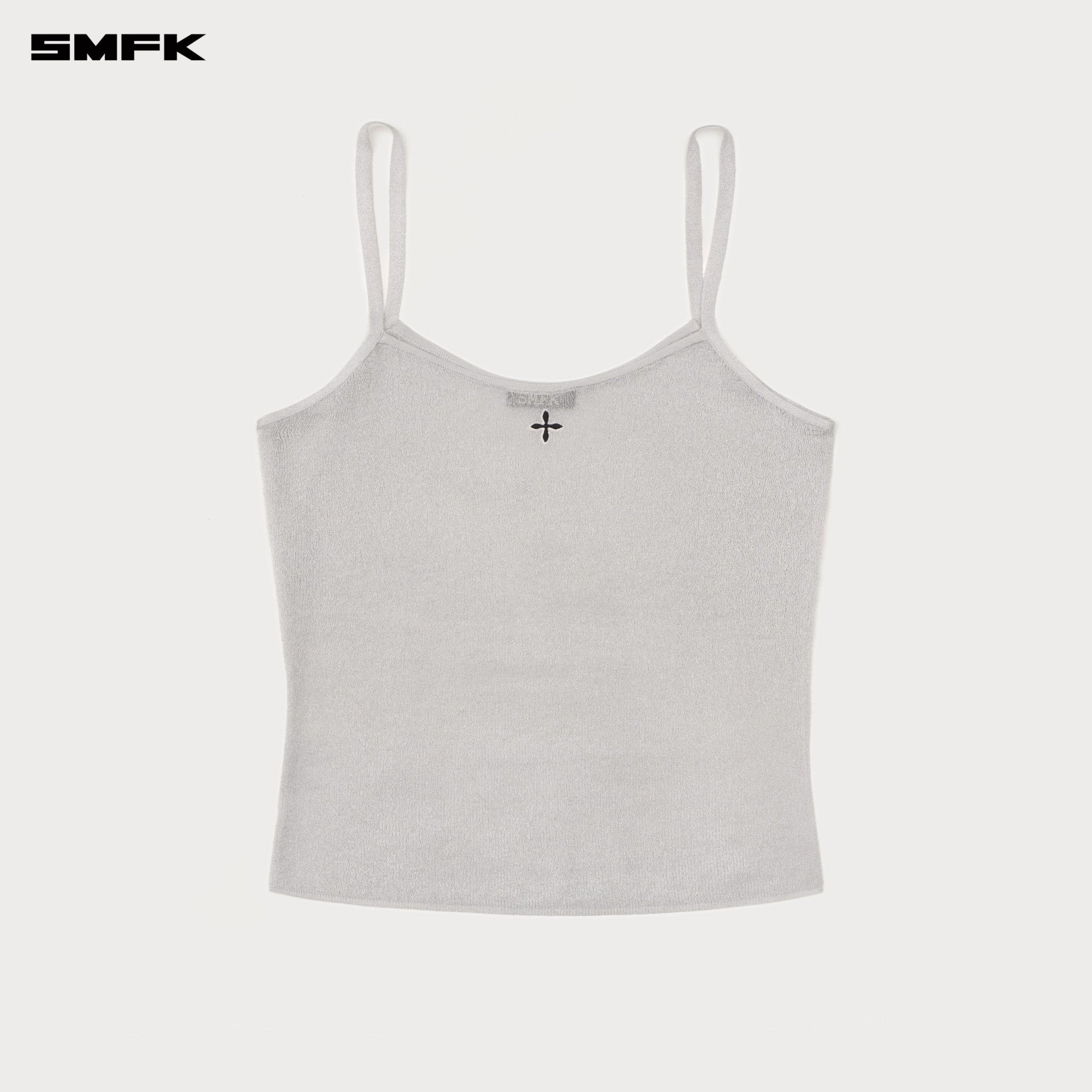 SMFK Compass Wild Mustang Nebula Knitted Strap Top In Silver | MADAX