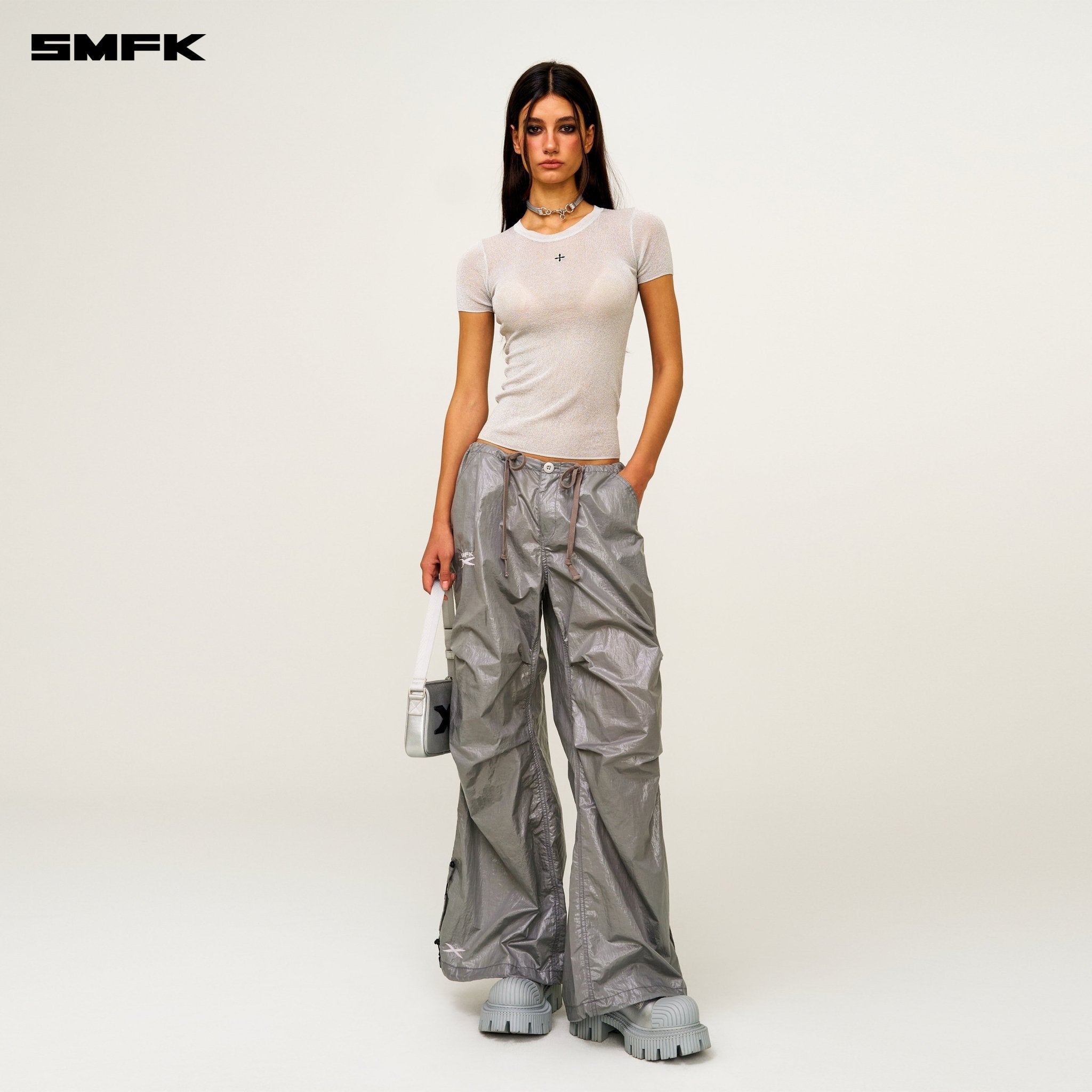 SMFK Compass Wild Mustang Nebula Knitting Tee In Silver | MADAX
