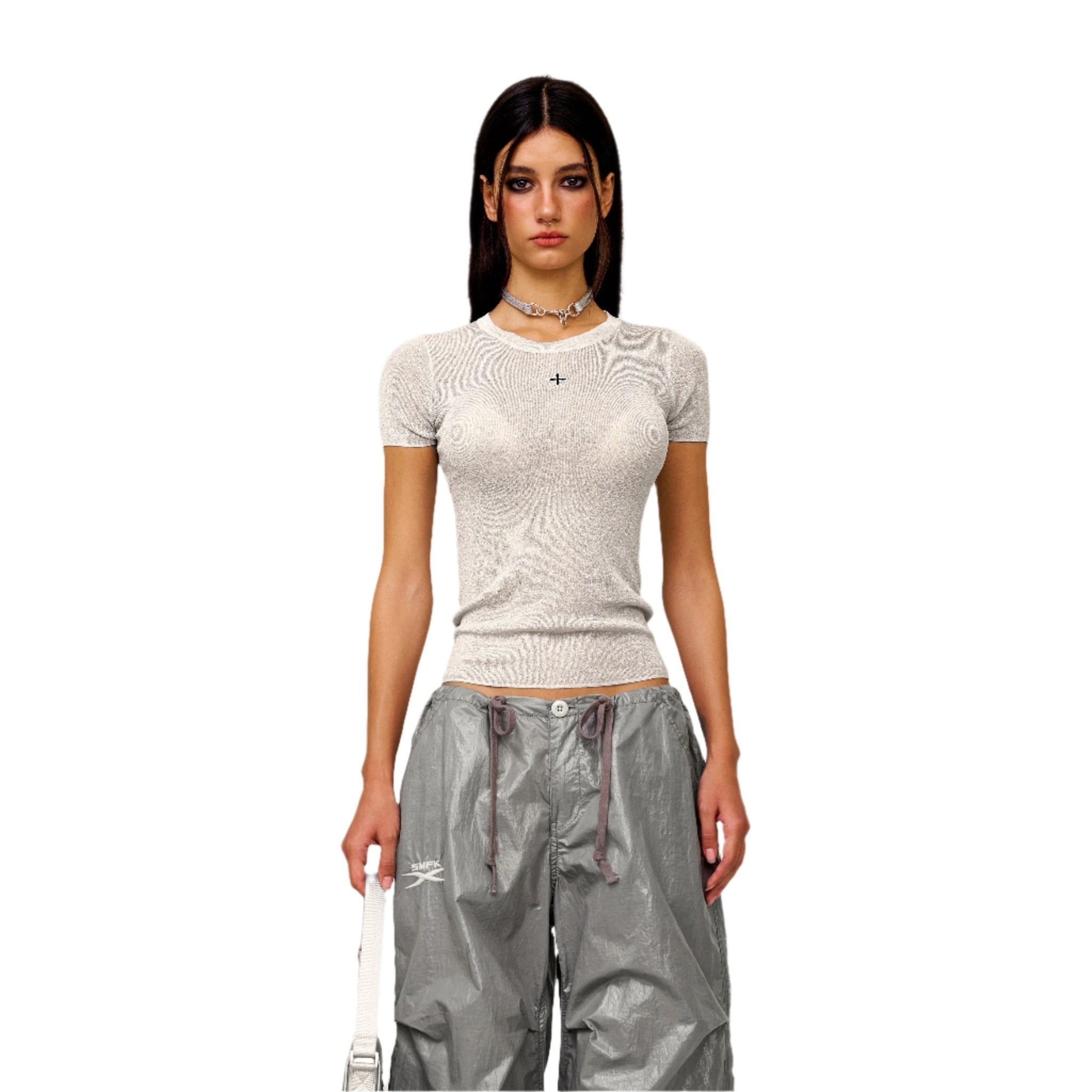SMFK Compass Wild Mustang Nebula Knitting Tee In Silver | MADAX