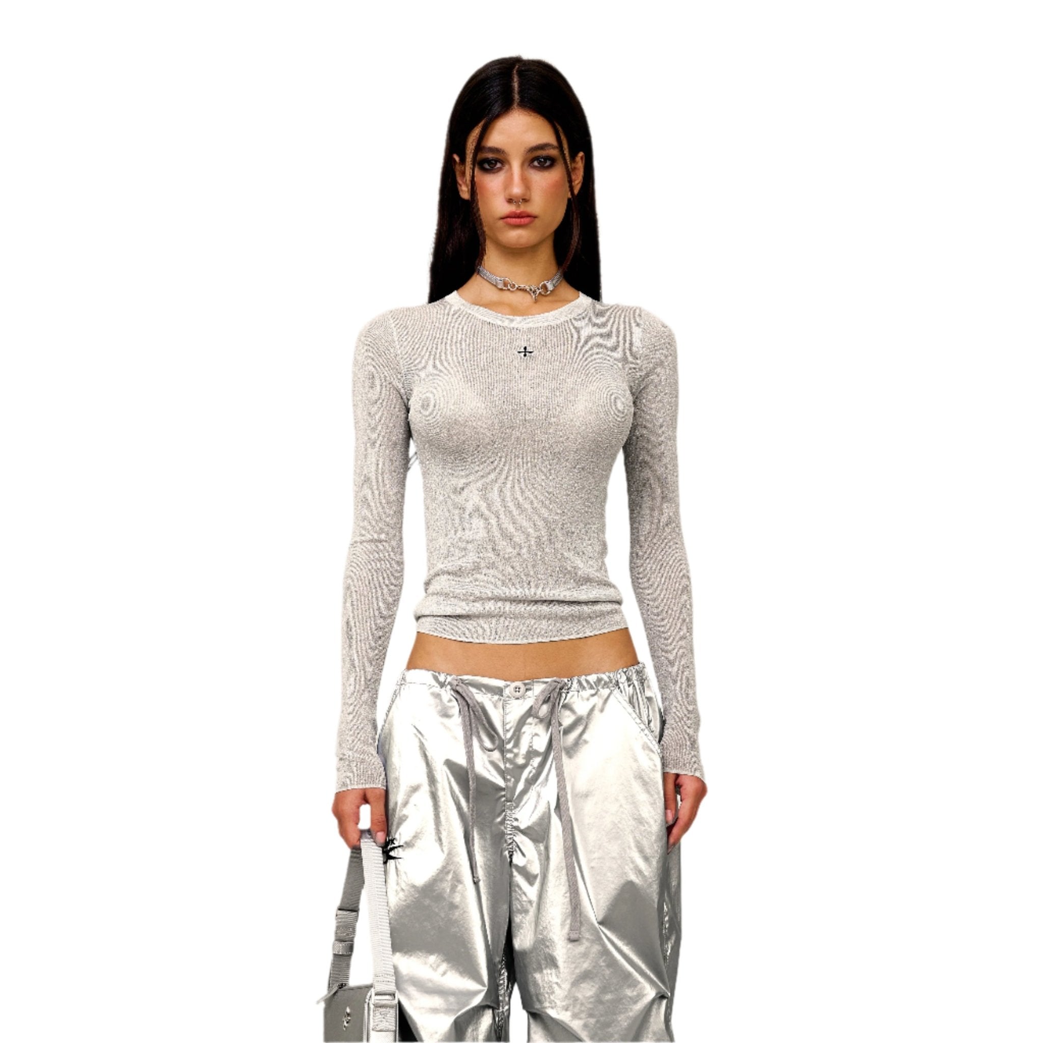 SMFK Compass Wild Mustang Nebula Knitwear In Silver | MADAX