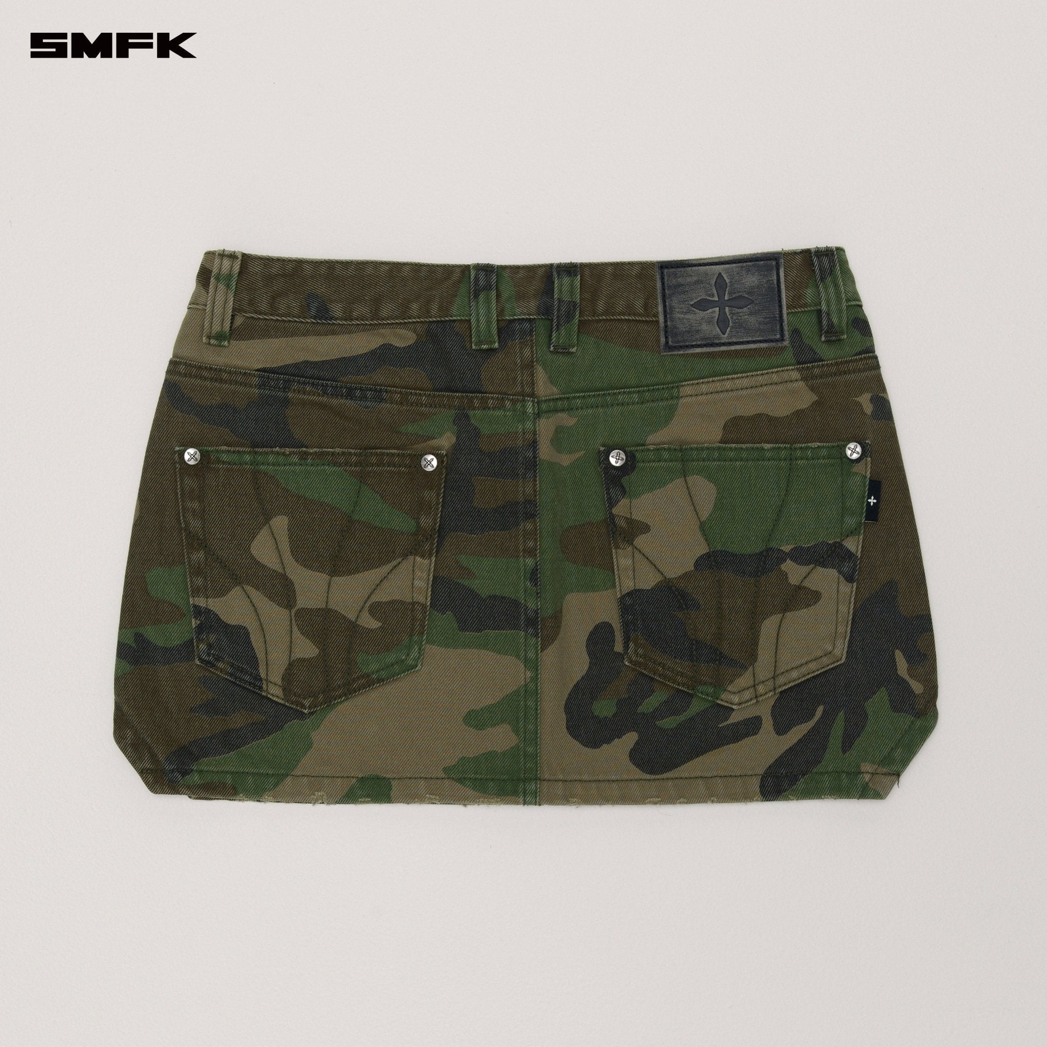 SMFK Compass Wild Origin Denim Skirt In Army Green Camouflage | MADAX